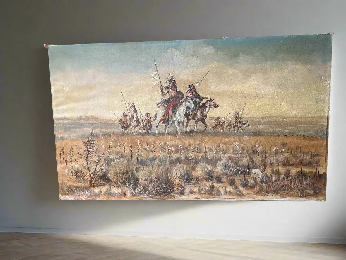 Rm Demille 1949 Indian Painting Unframed 1