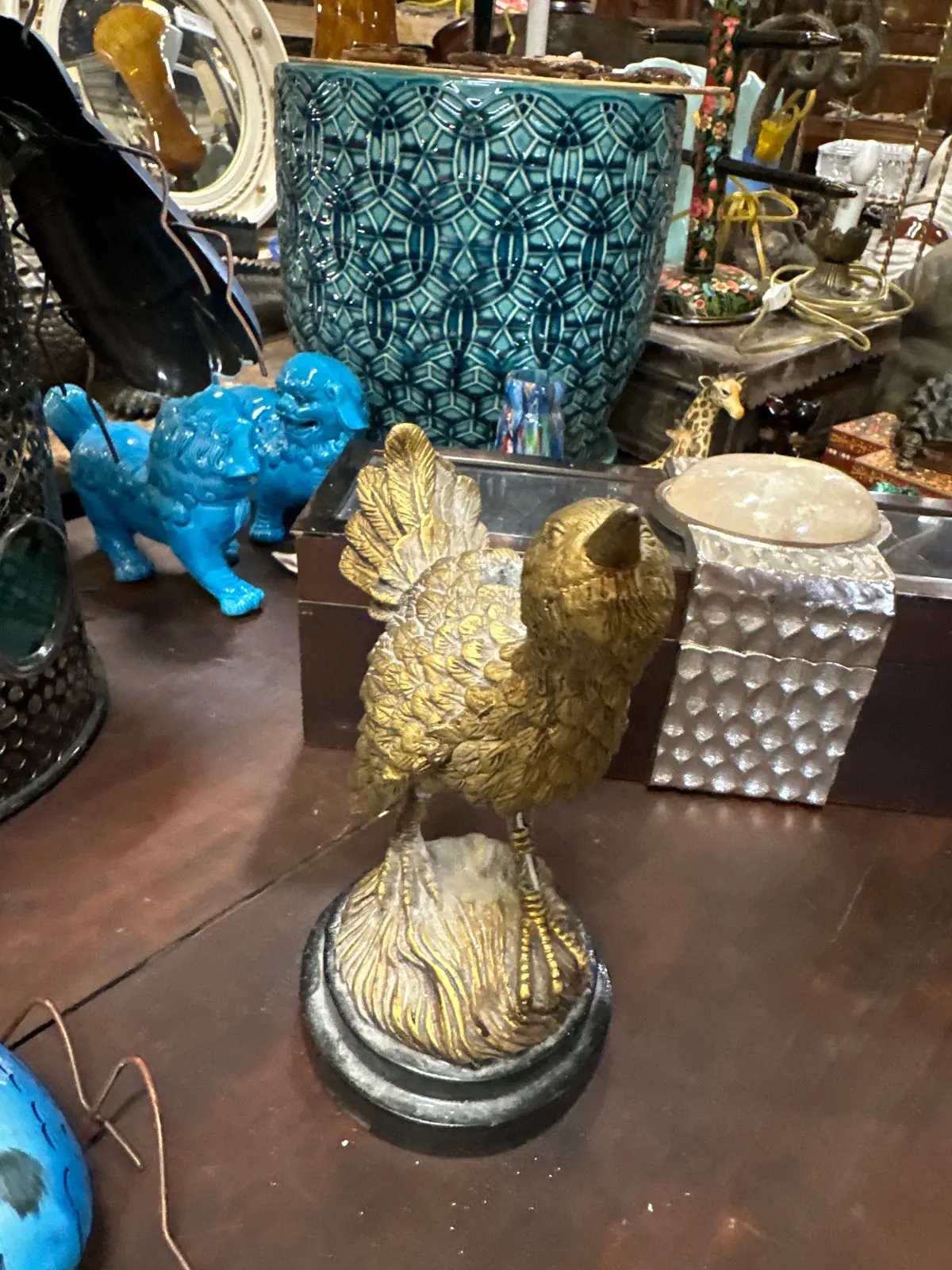 Gold Resin Waterbird Statue 1