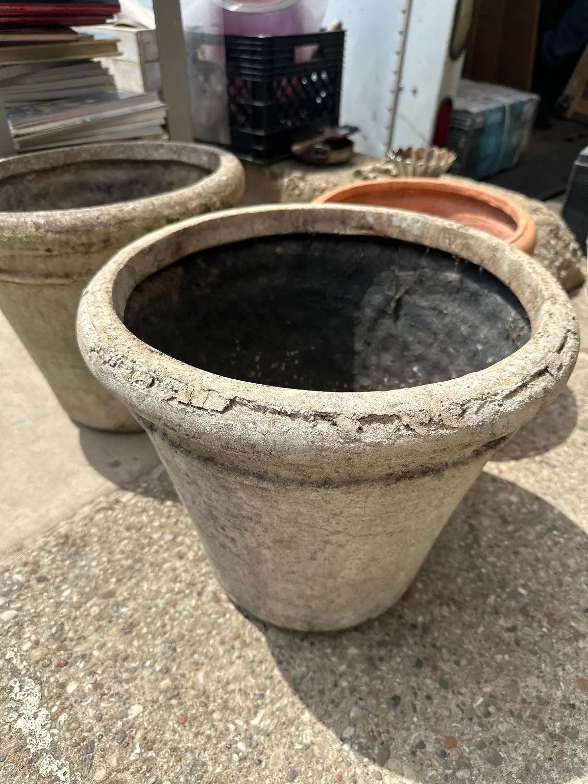Composition Faux Concrete Pot 1