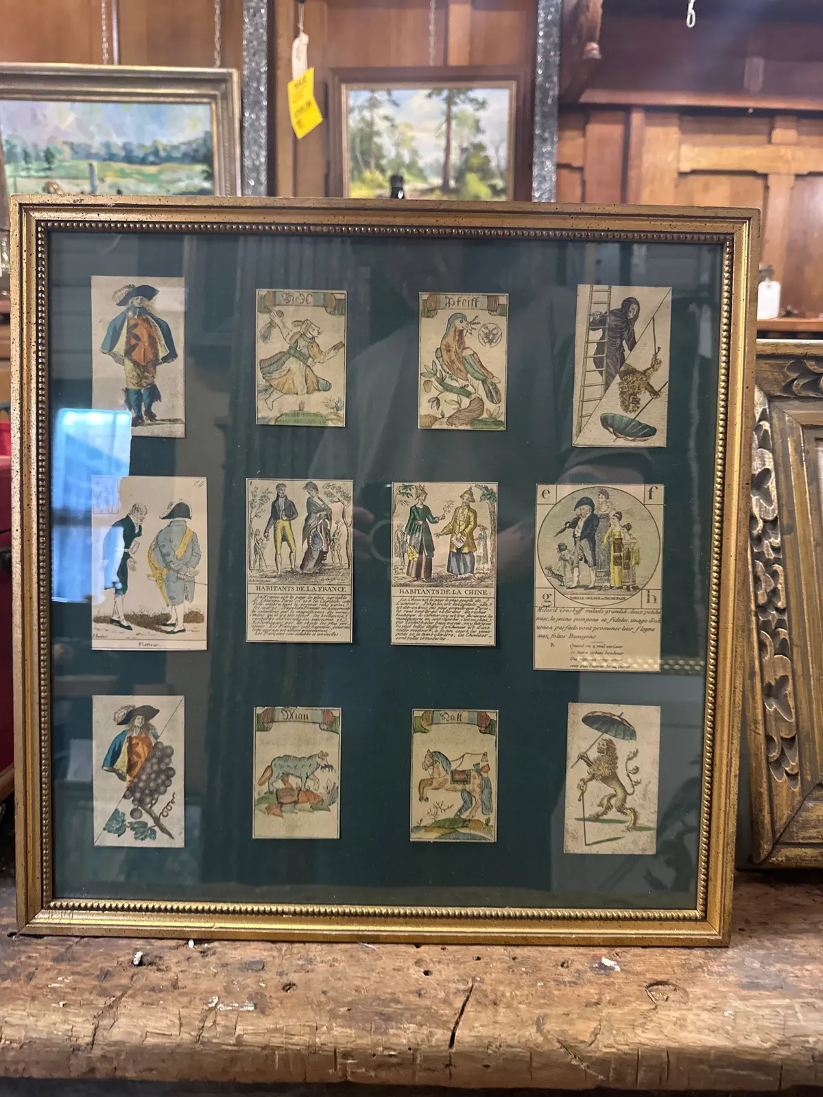 Framed Individual Antique Card Prints 1