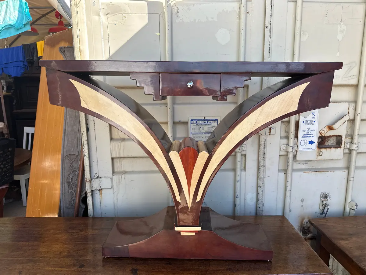 Deco Bookmatched  Veneer Console 1