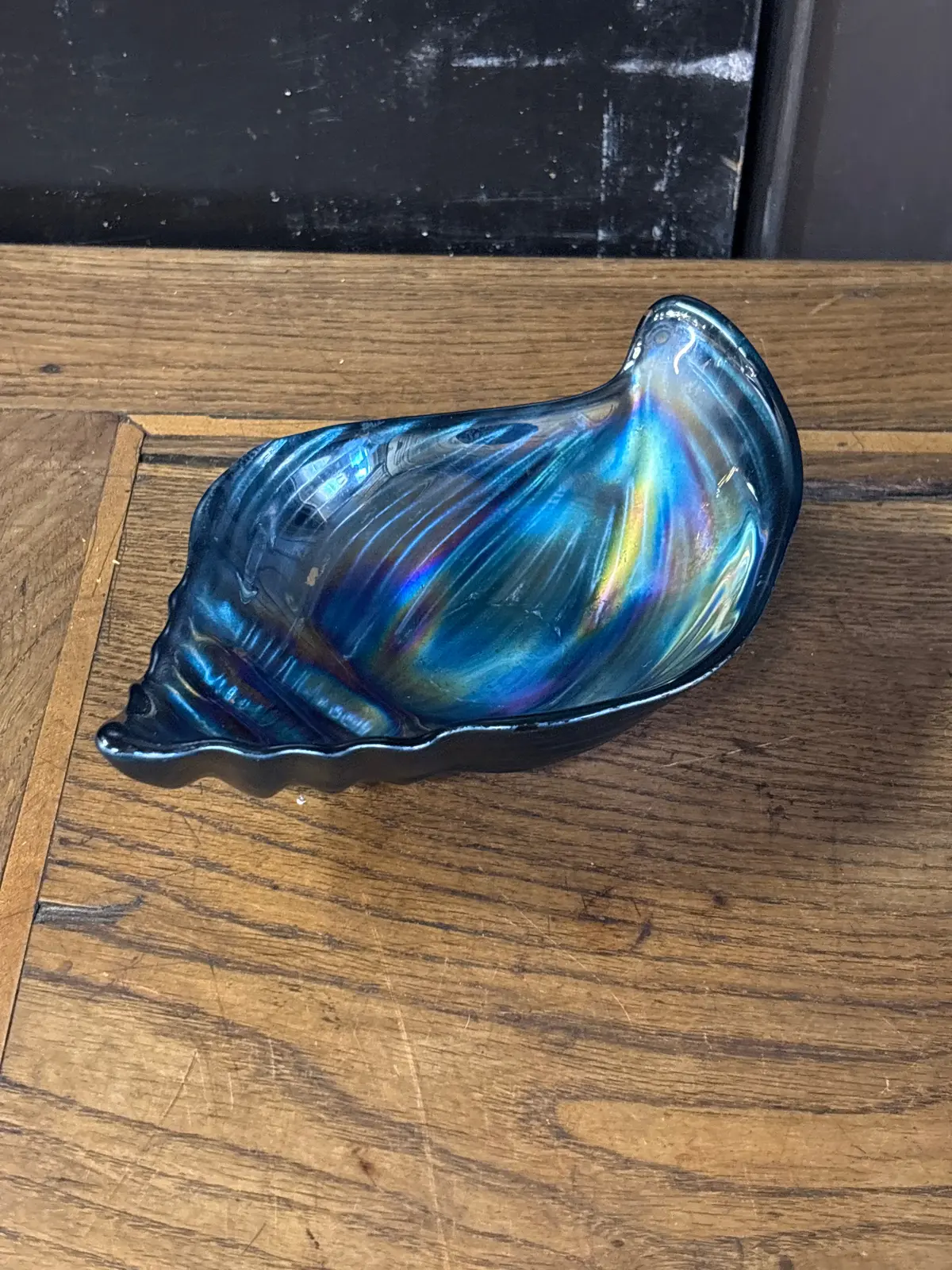 Blue Iridescent Shell Dish 1