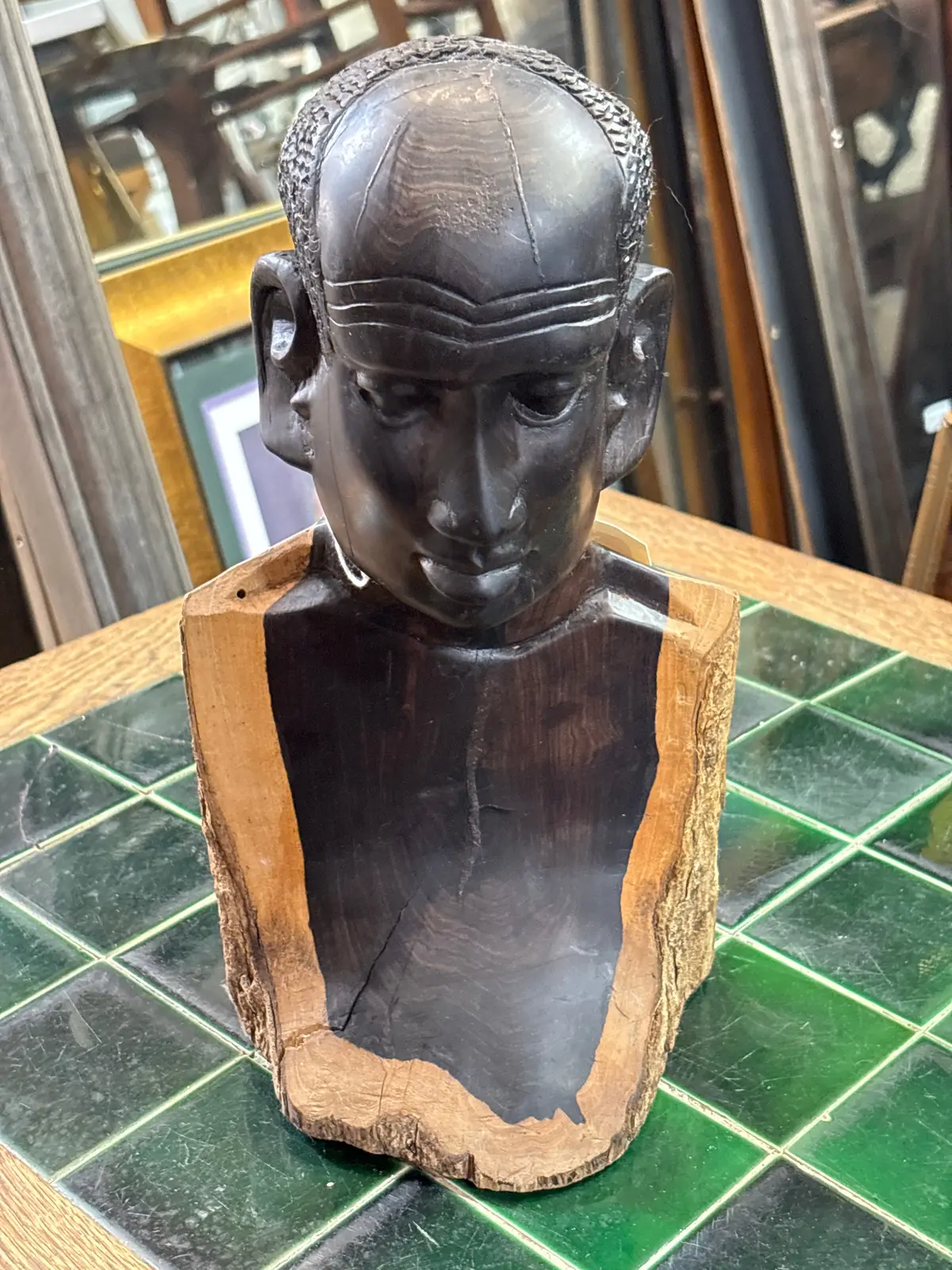 Exotic Hardwood African Male Bust 1