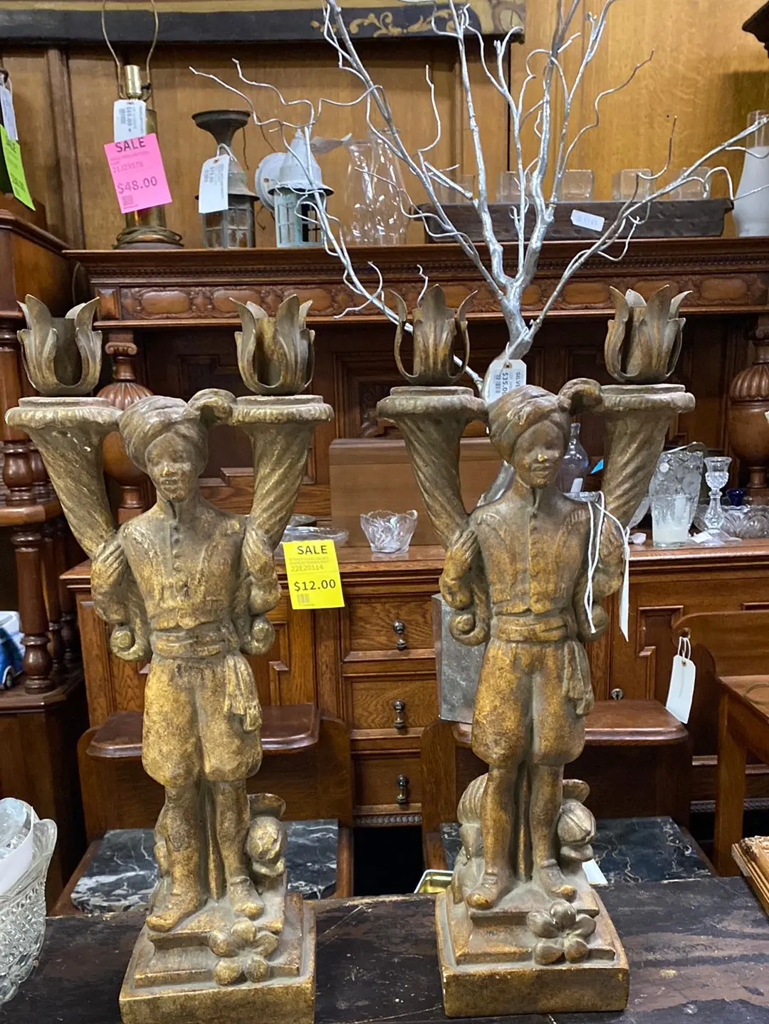 Pair Of Blackamoor Candleabras 1