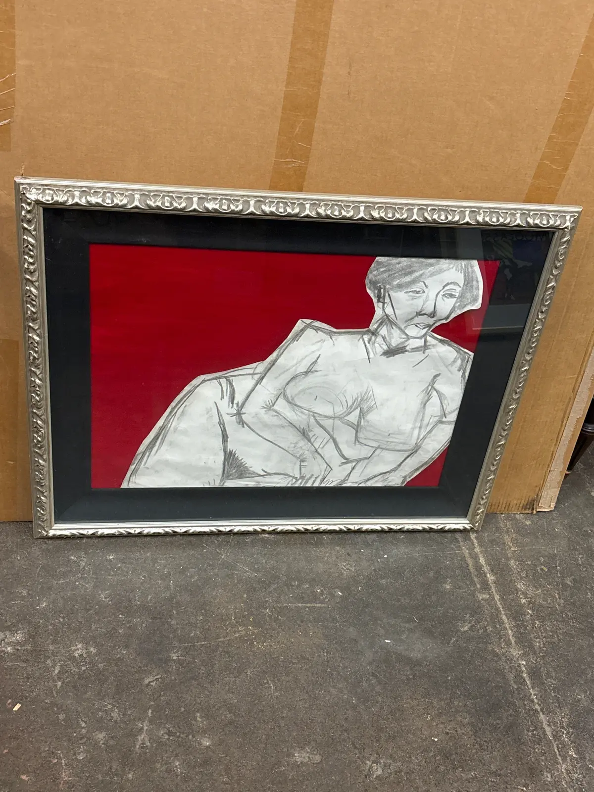 Figure Drawing Of Naked Woman Signed 1
