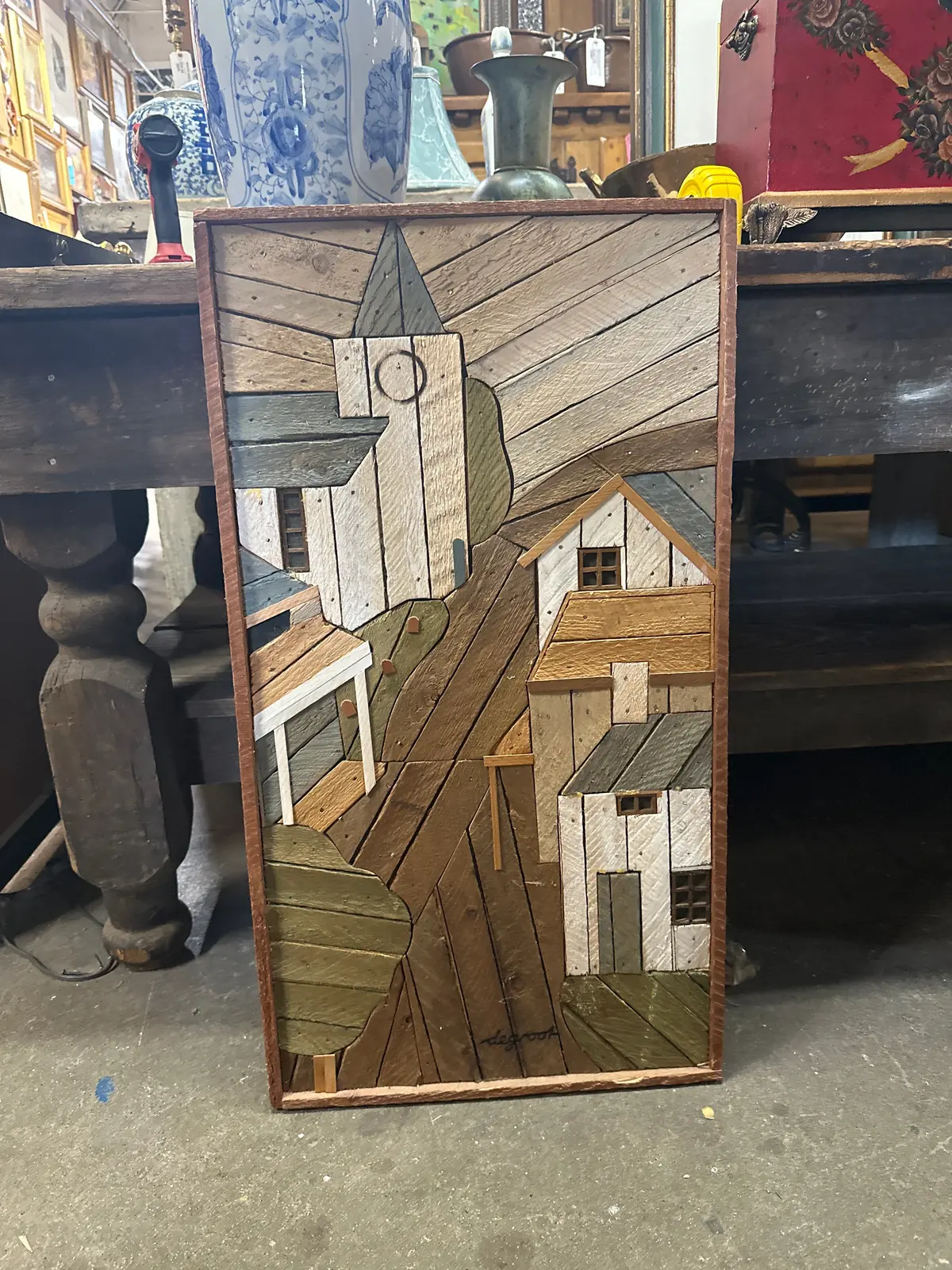 Slat Picture Of Village Scene 1