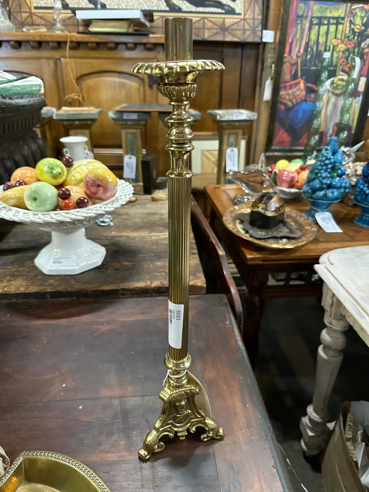 Reeded Brass Candle Stick 1