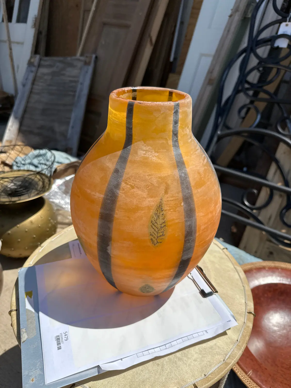 Orange Glass Vase 1