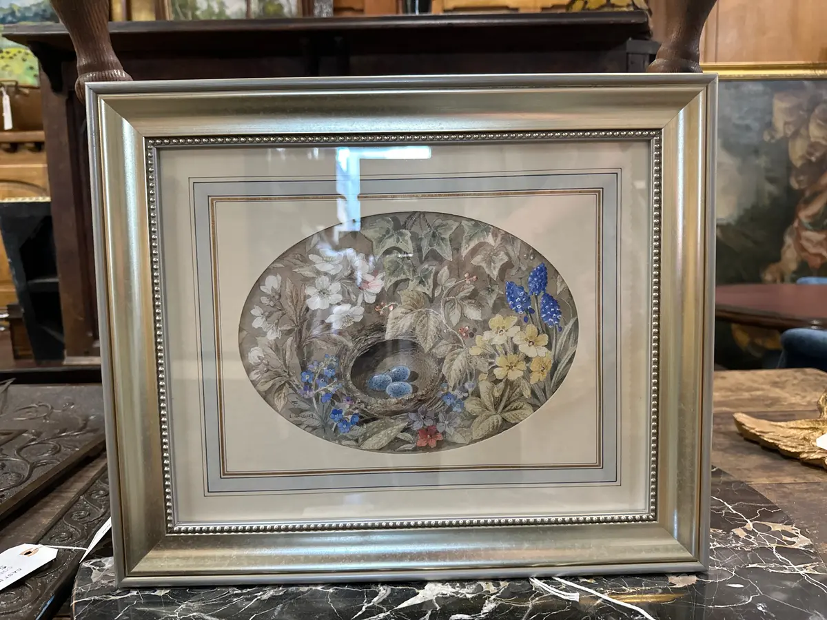Watercolor Painting "Robbin's Eggs" By L. Gorbautt 1