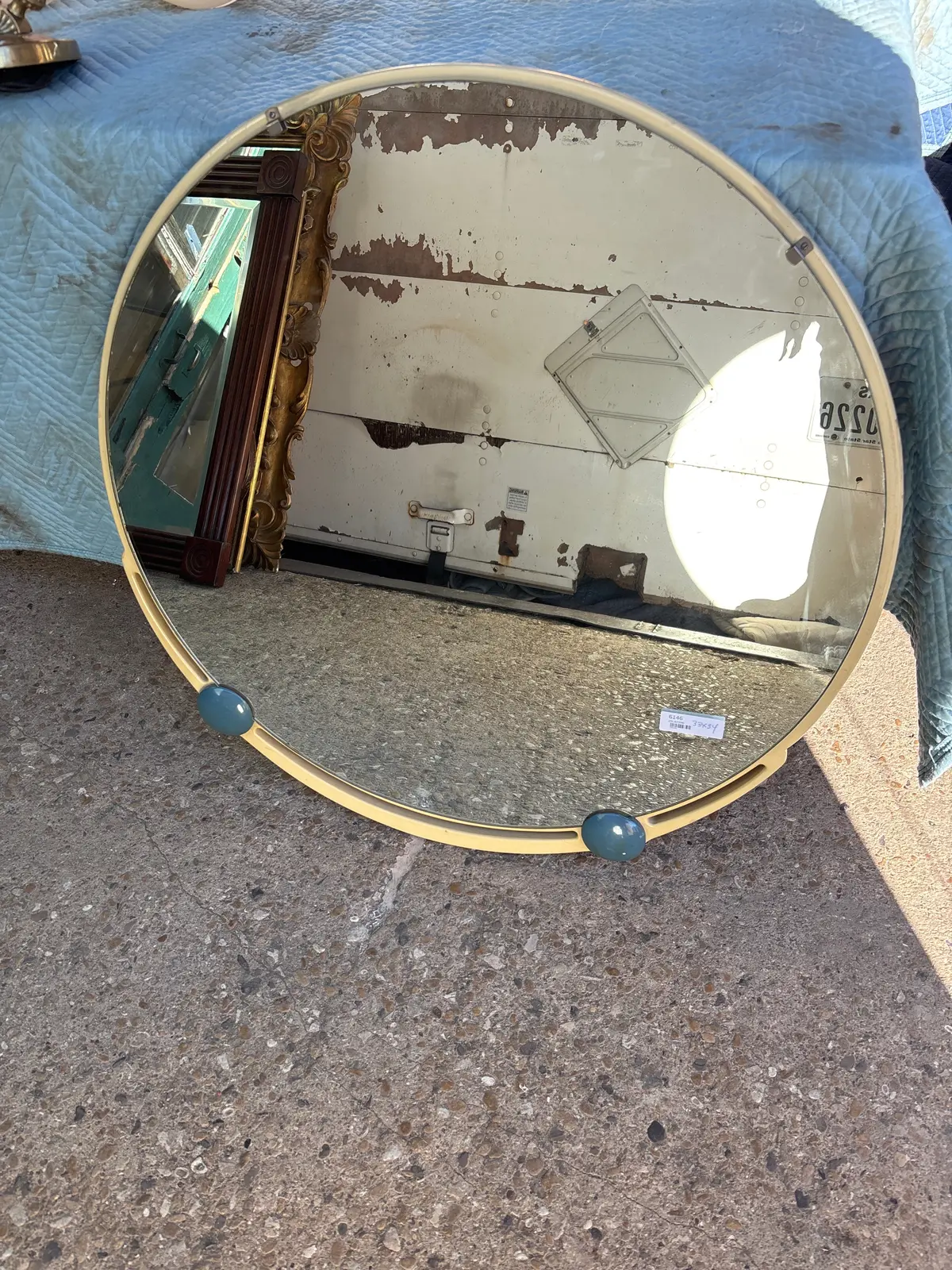 Painted Round Deco Style Mirror 1