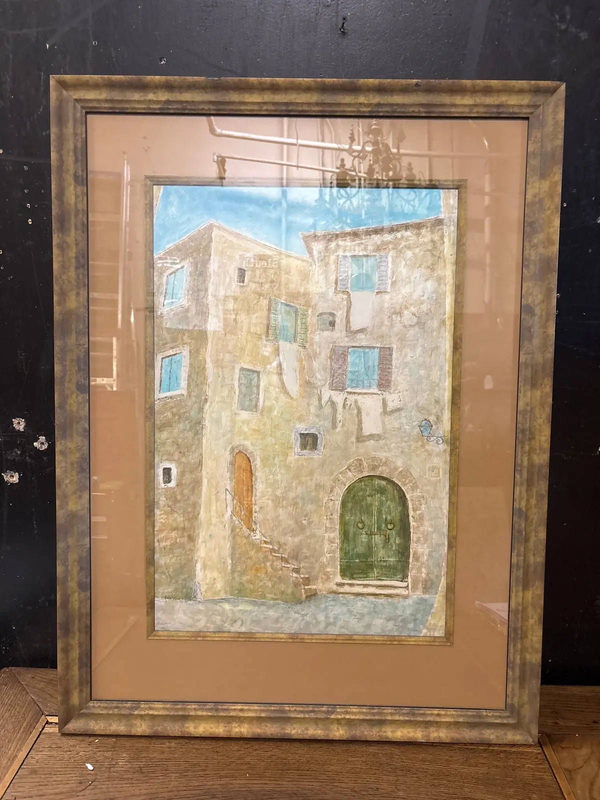 Mediterranean Villa Puerta Verde Watercolor Painting 1
