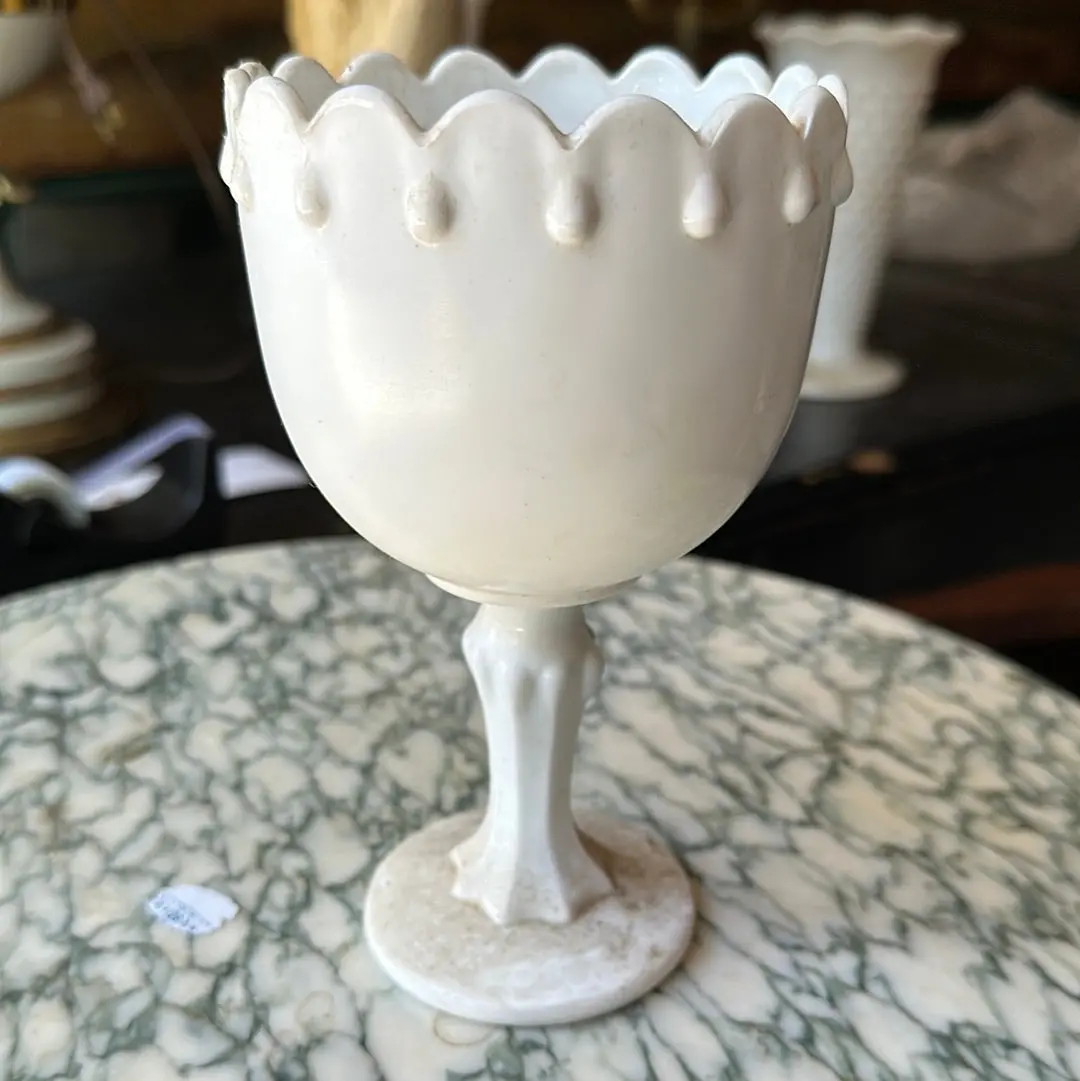 Small Milk Glass Footed Compote 1