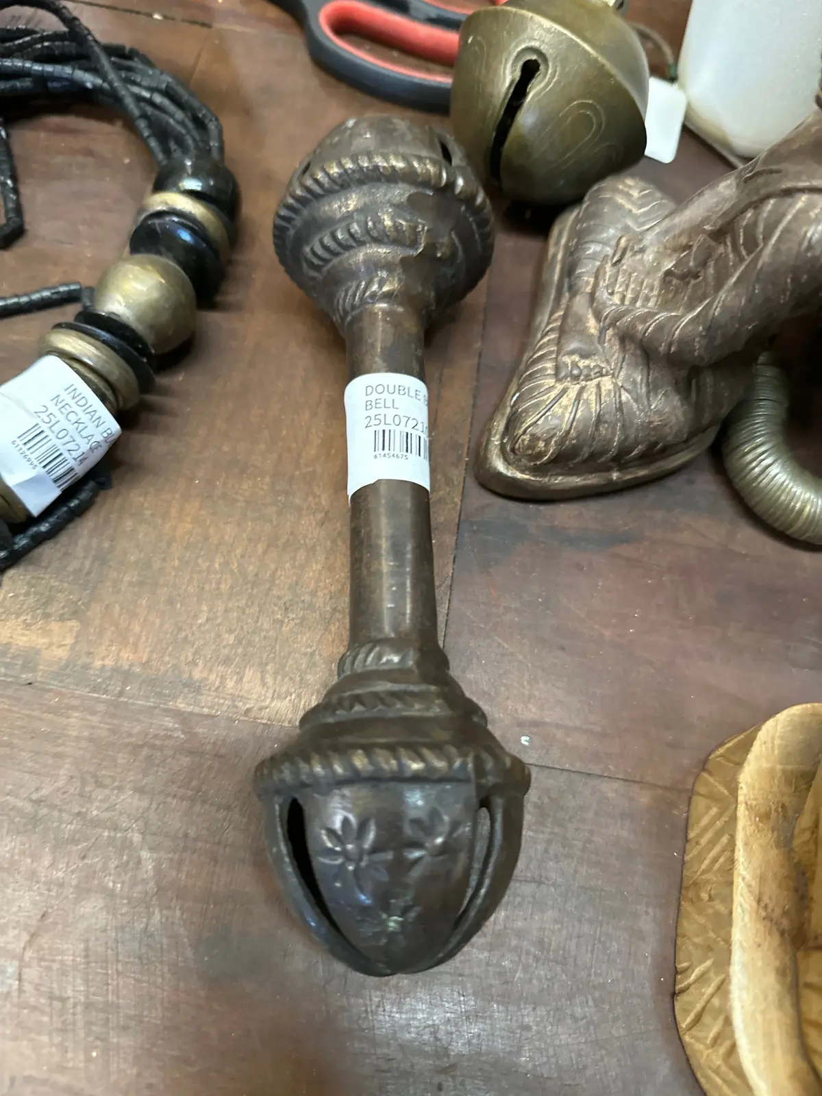 Double Brass Tarnished Bell 1