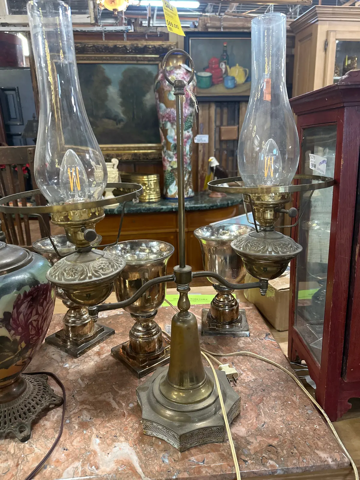 Brass 2 Light Student Lamp 1