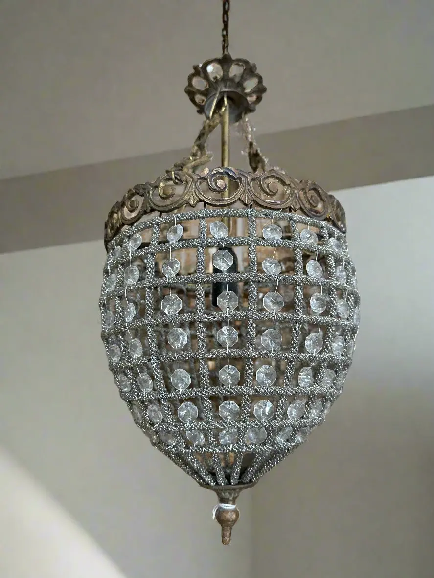 French Empire Beaded Pendant Light 1