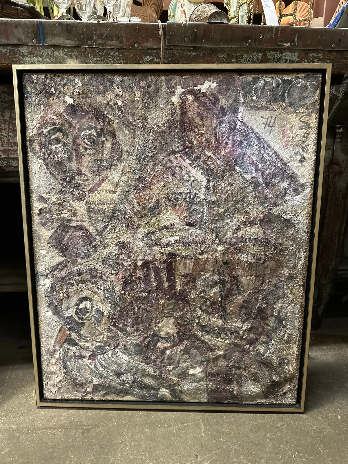 Mixed Media Figural Painting As Found 1