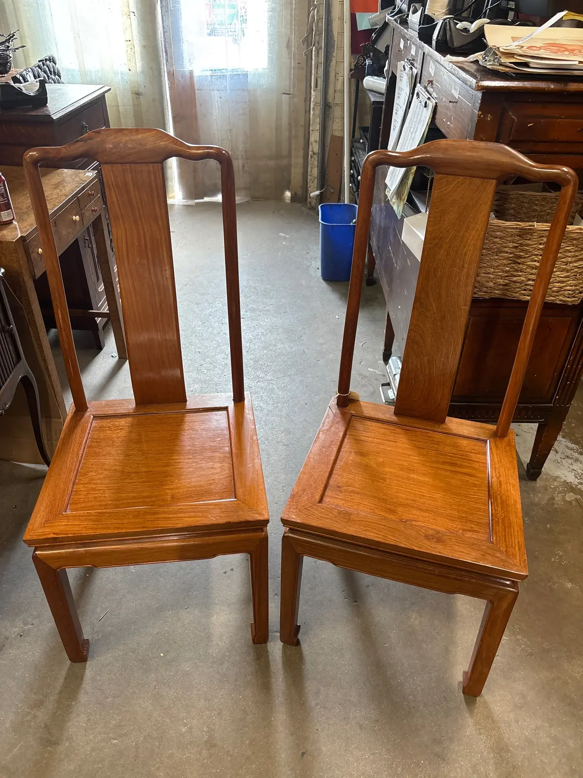 Pair Of Ming Style Wood Chairs 1