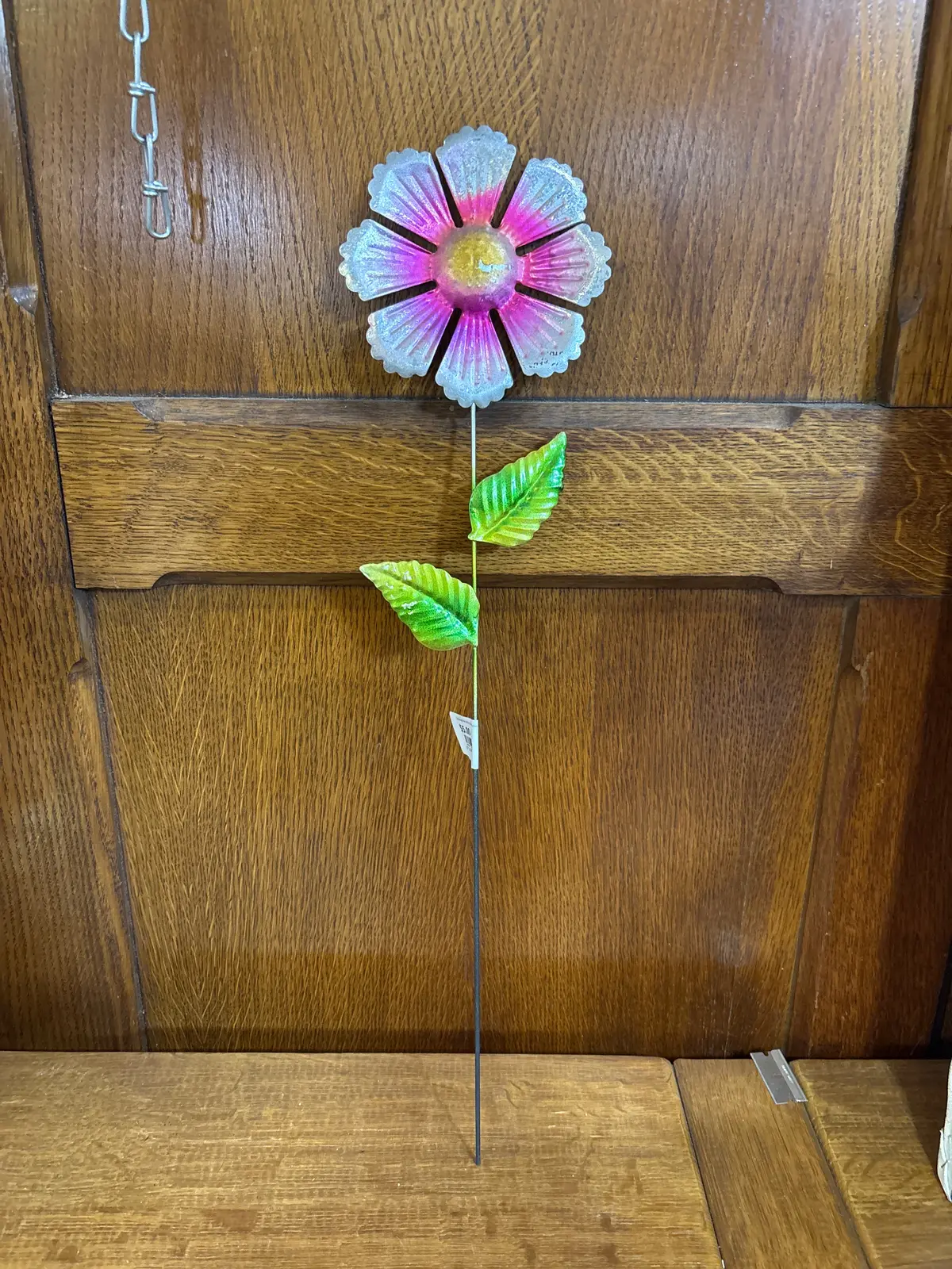 Silver And Pink Metal Daisy Flower Garden Stakes 1 Of 8 1