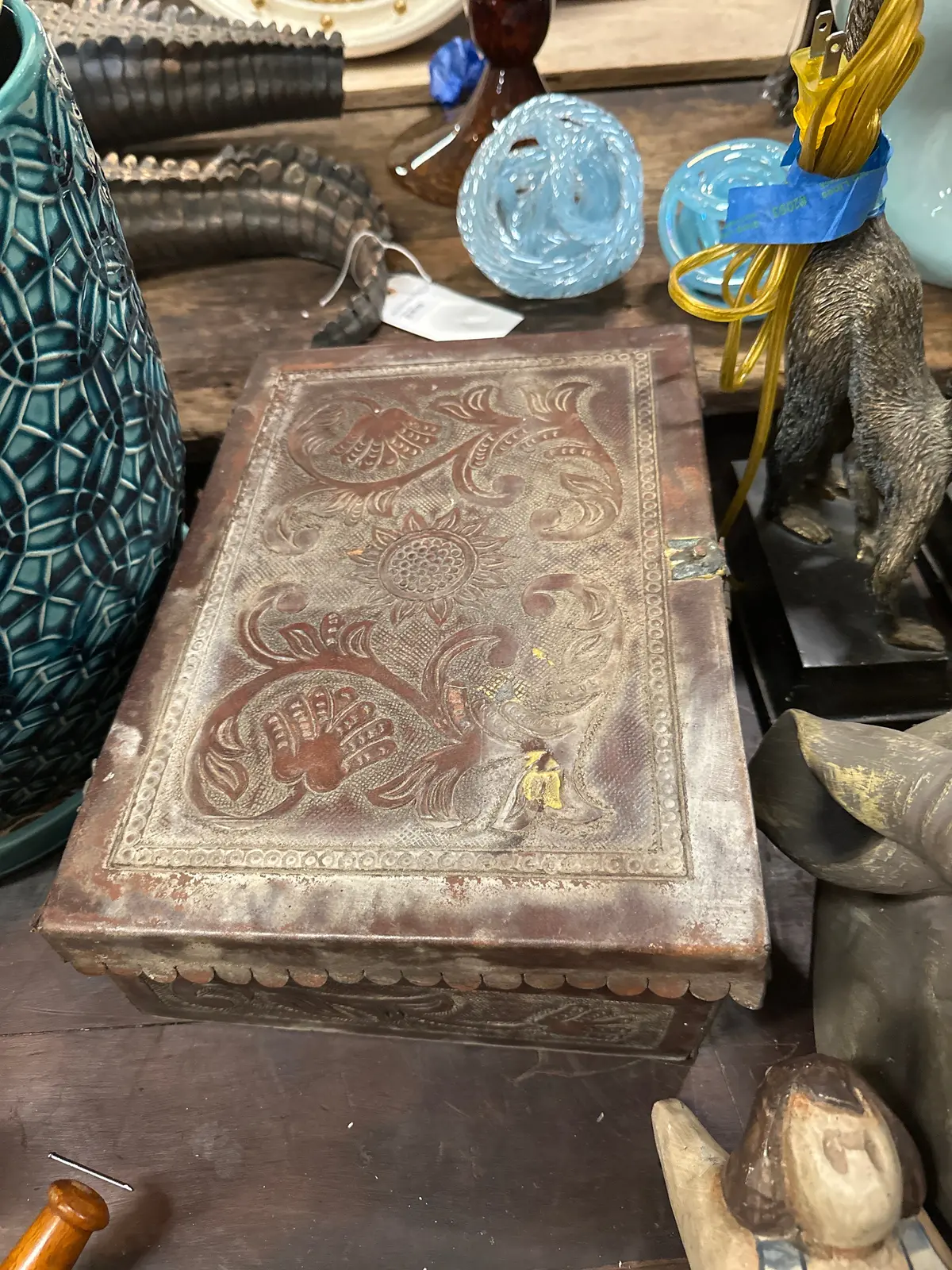 Tooled Leather Box-As Found 1