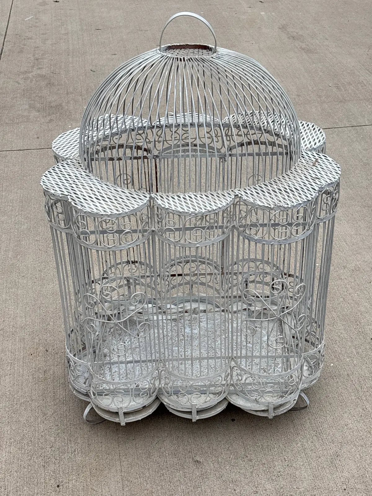 Large White Metal Bird Cage 1