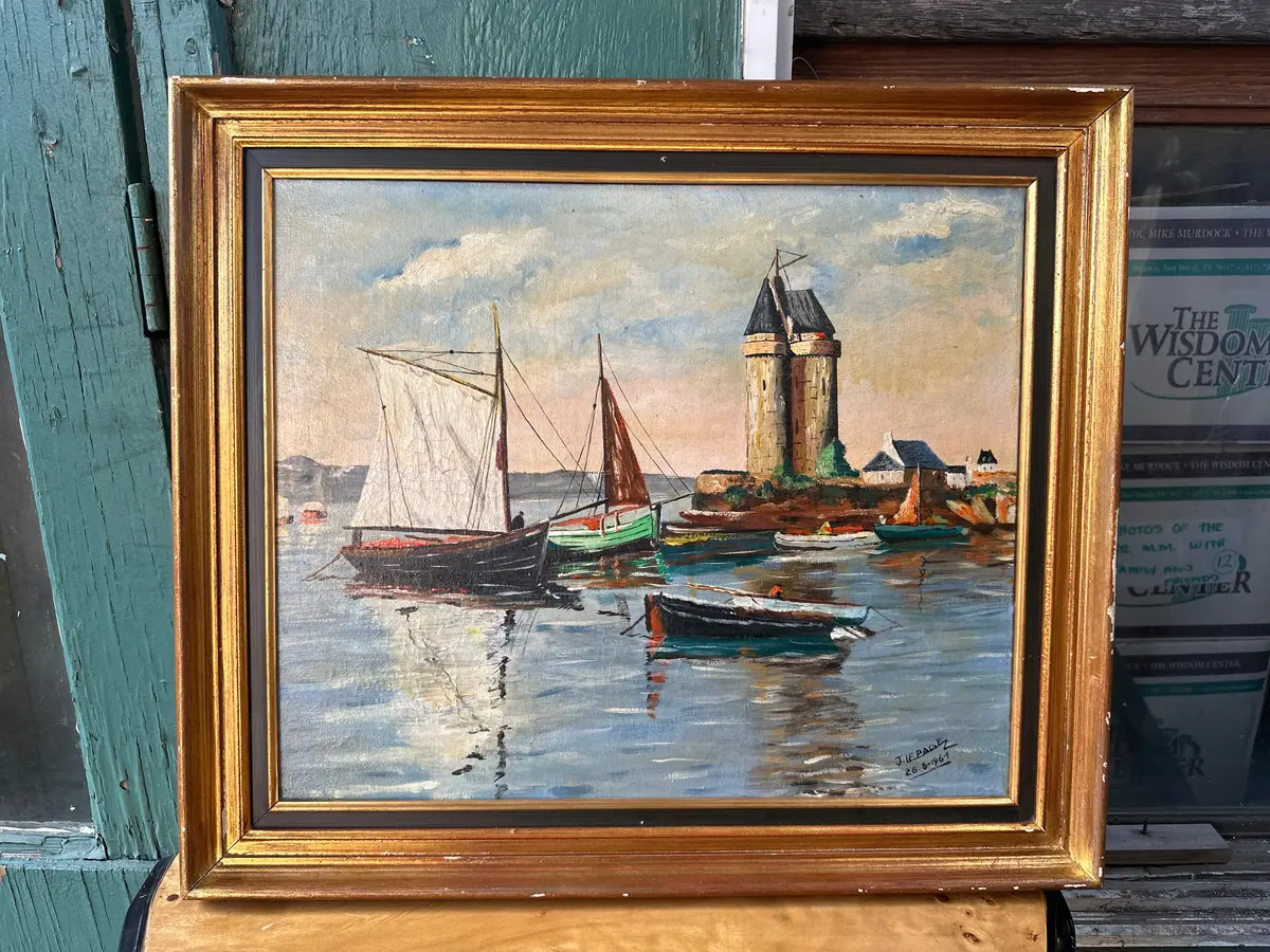 Nautical Oil On Canvas, Signed 1