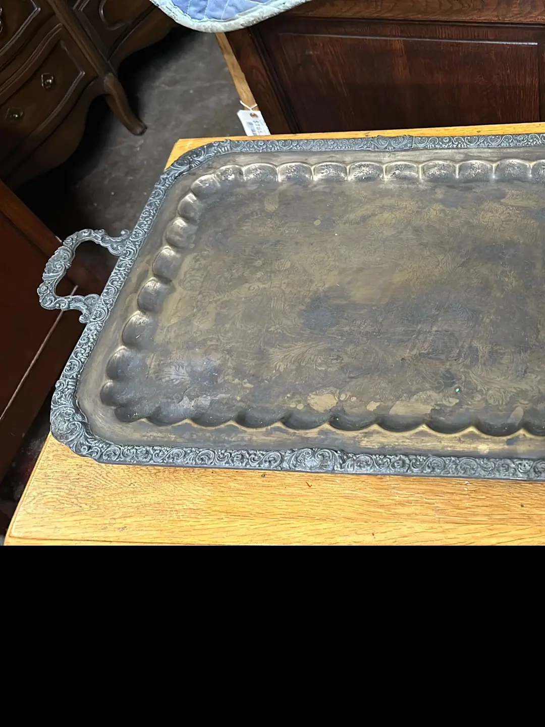 Brass With Silver Large Tray 1