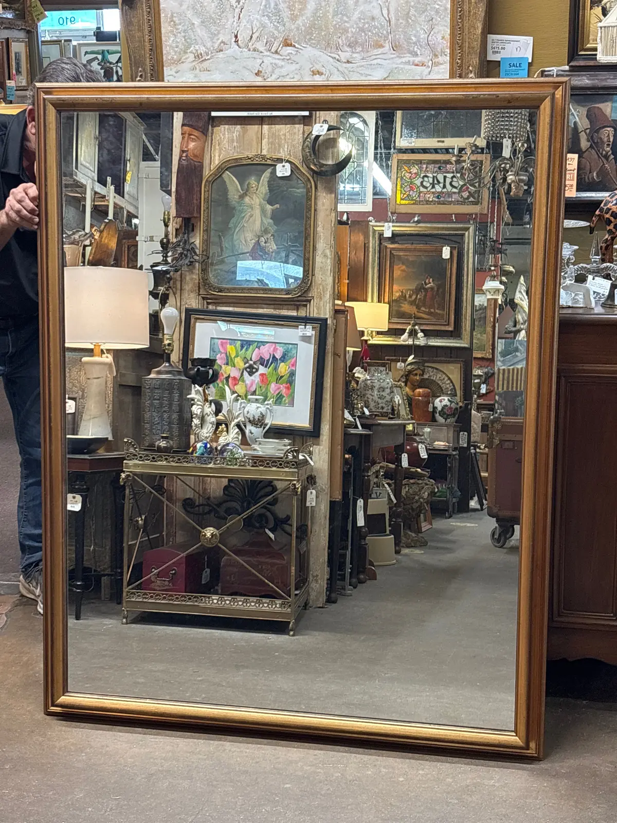Large Gold Wood Mirror 1