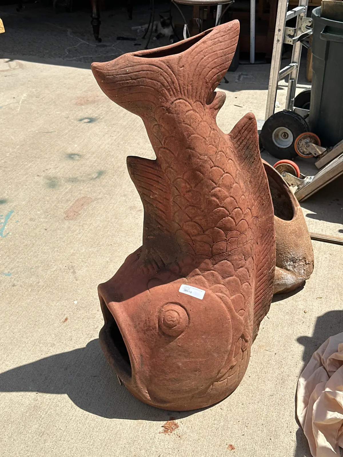 Large Goldfish Terra Cotta Chimenea 1