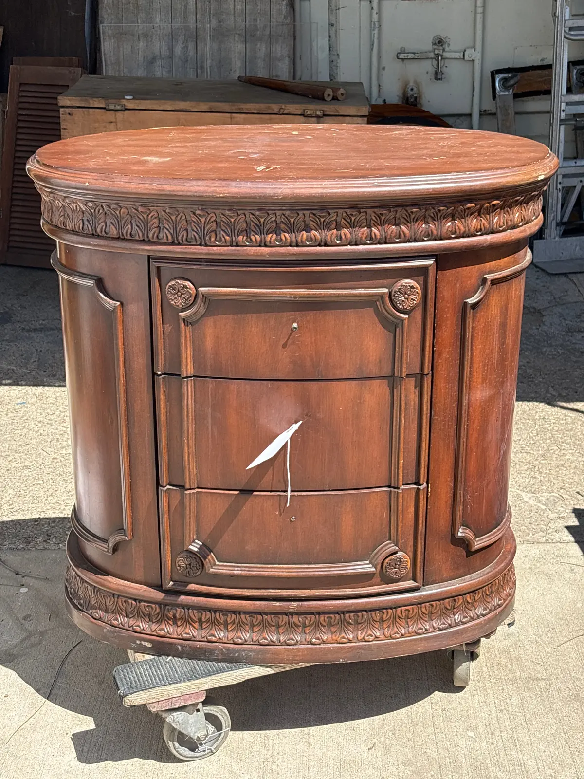 Mahogany Oval Chest - As Found 1