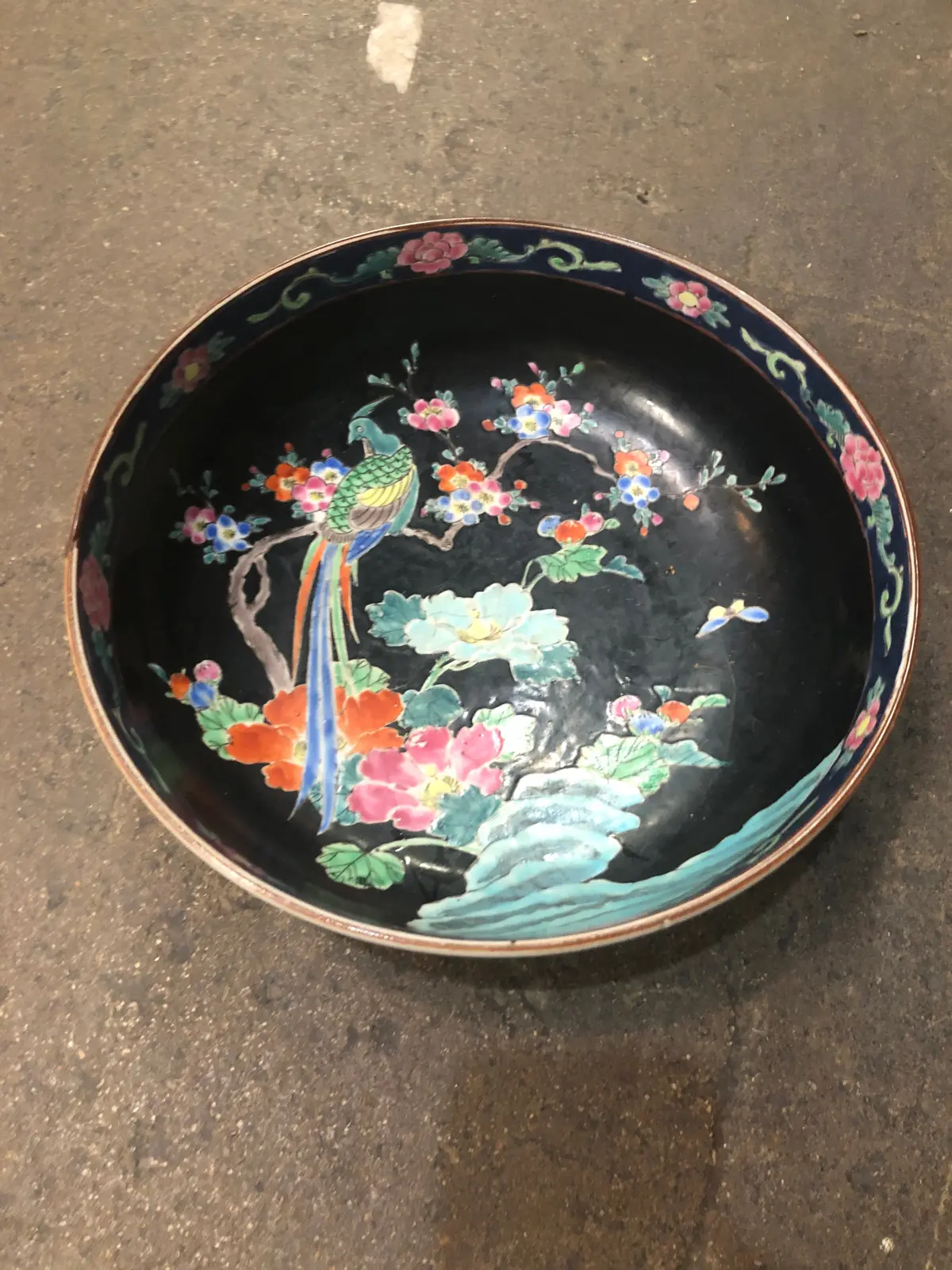 Medium Chinese Bowl With Peacock And Flowers 1