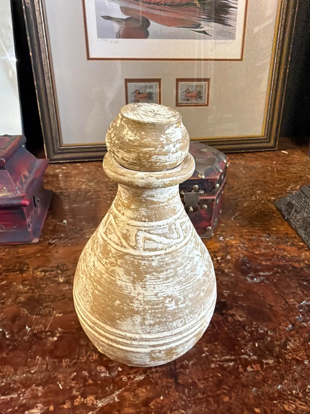 Small Pottery Jar With Lid 1