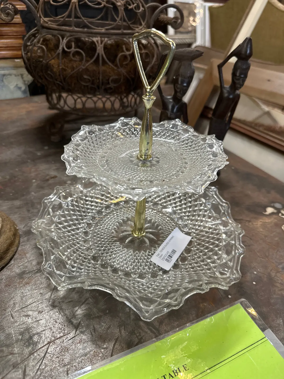 Two Tiered Glass Serving Tray 1