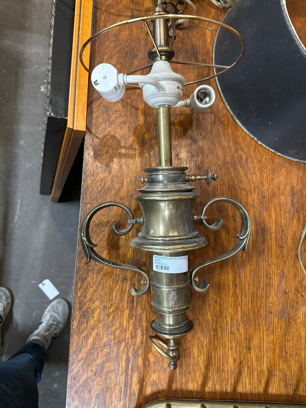 Brass Midcentury Hanging Light 1
