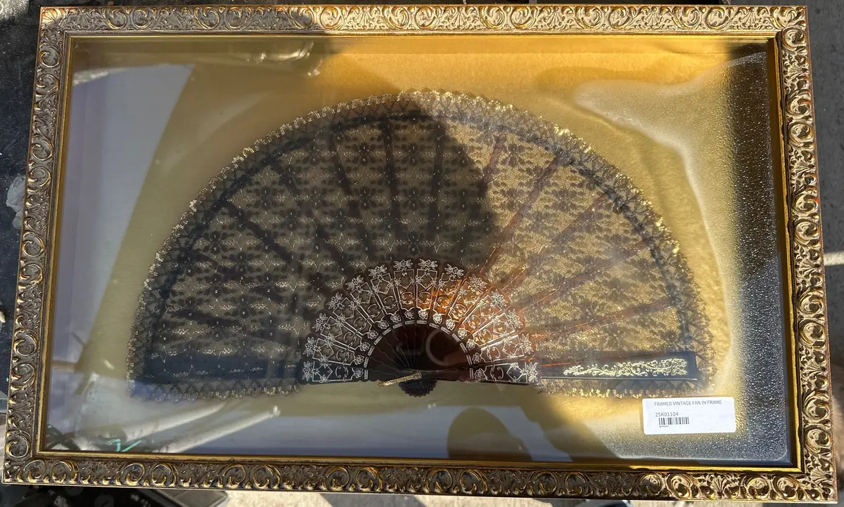 Framed Vintage Fan In Frame 1
