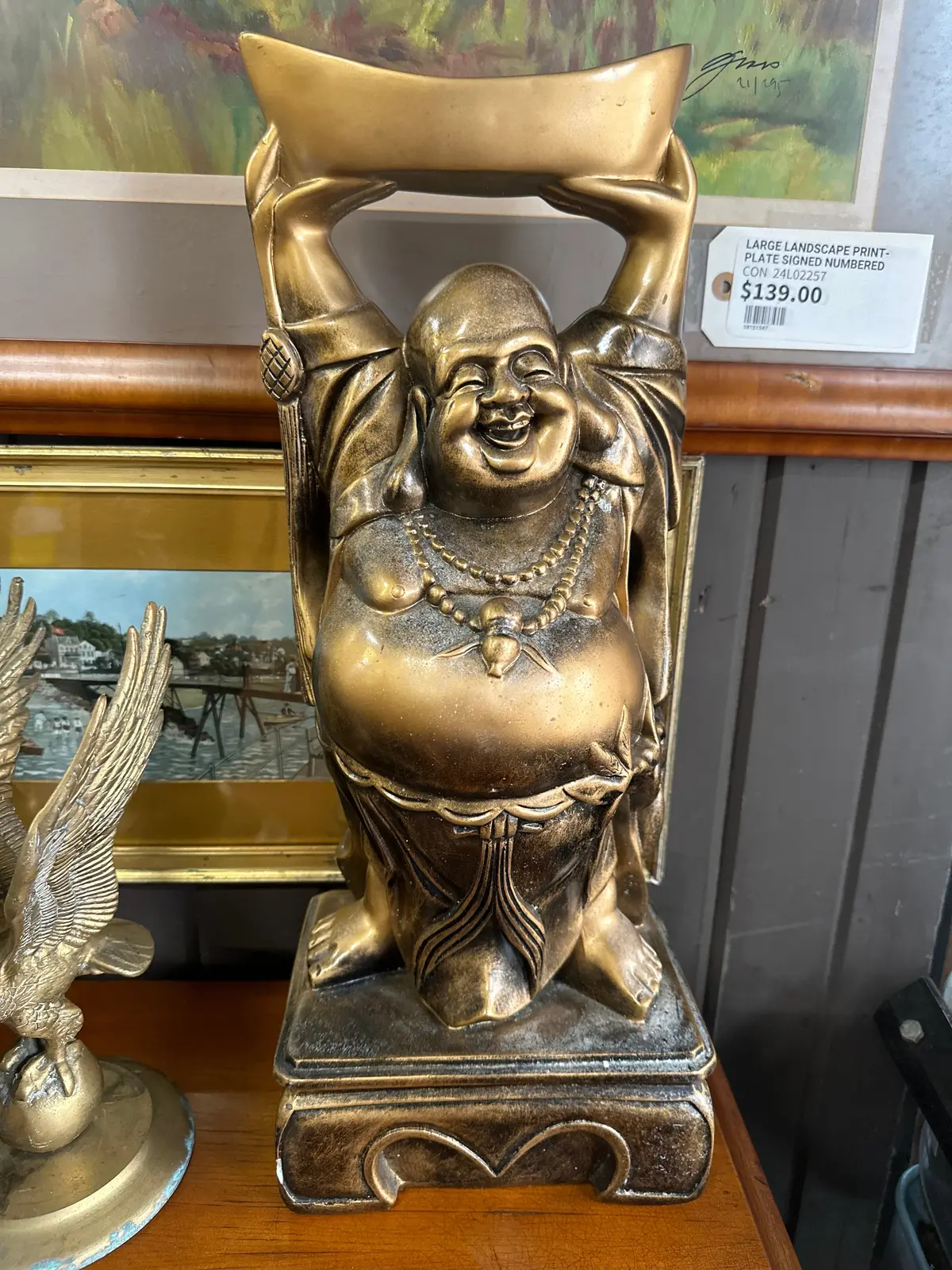 Plastic Bronze Painted Buddha 1