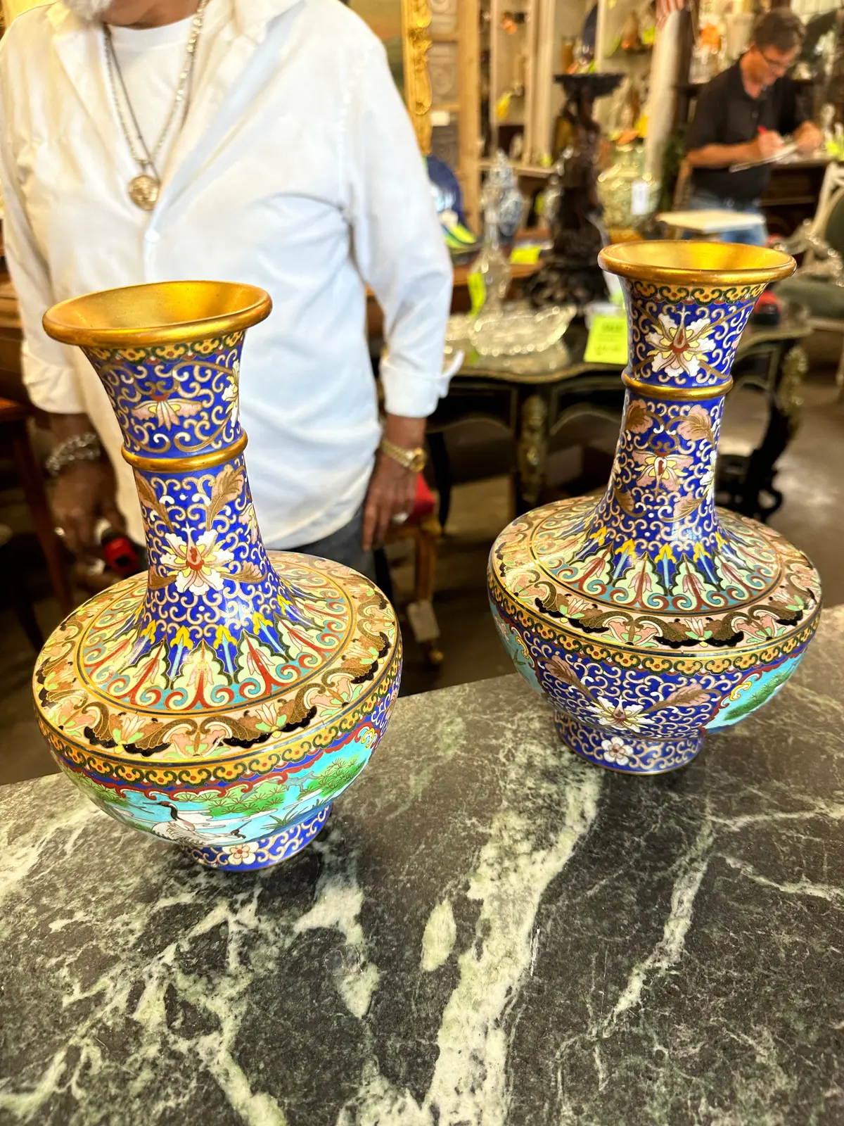 Pair Of Cloisonne Vases 1