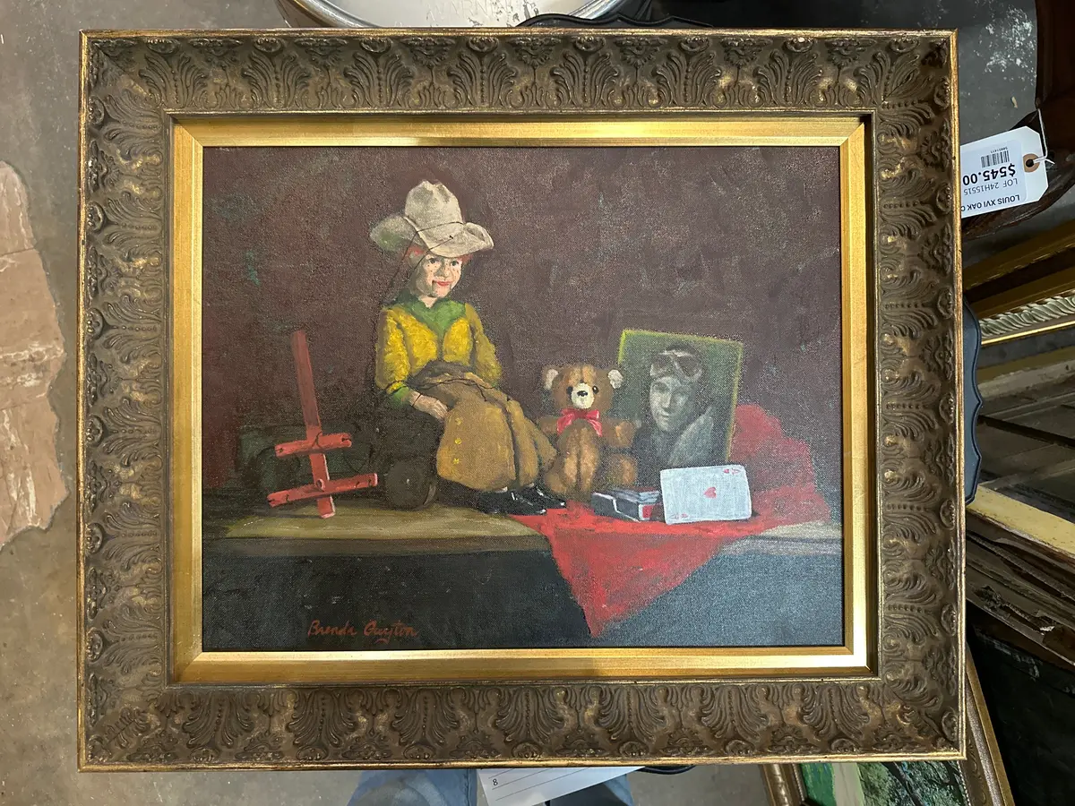 Cowboy Toy Painting With Memorabilia By Brenda Guyton 1