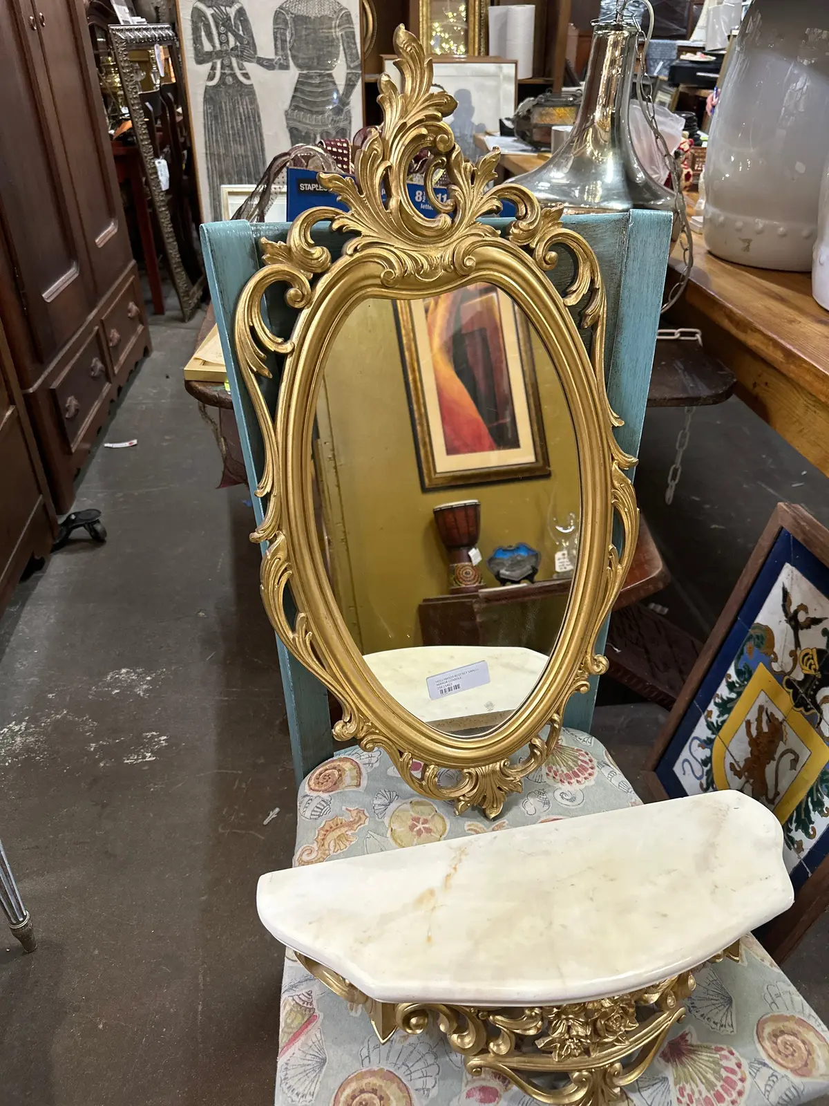 Hollywood Regency Smalll Mirror Console 1