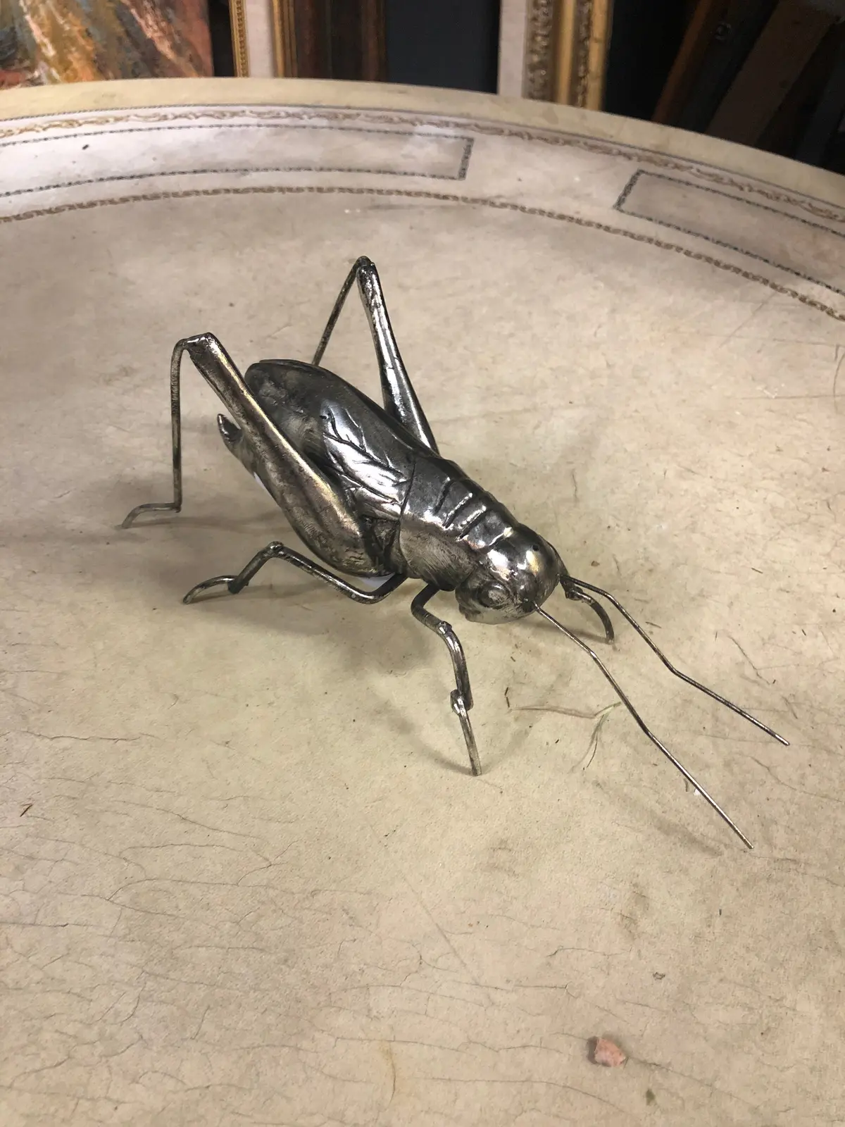 Metal Bug Grasshopper Silver 1
