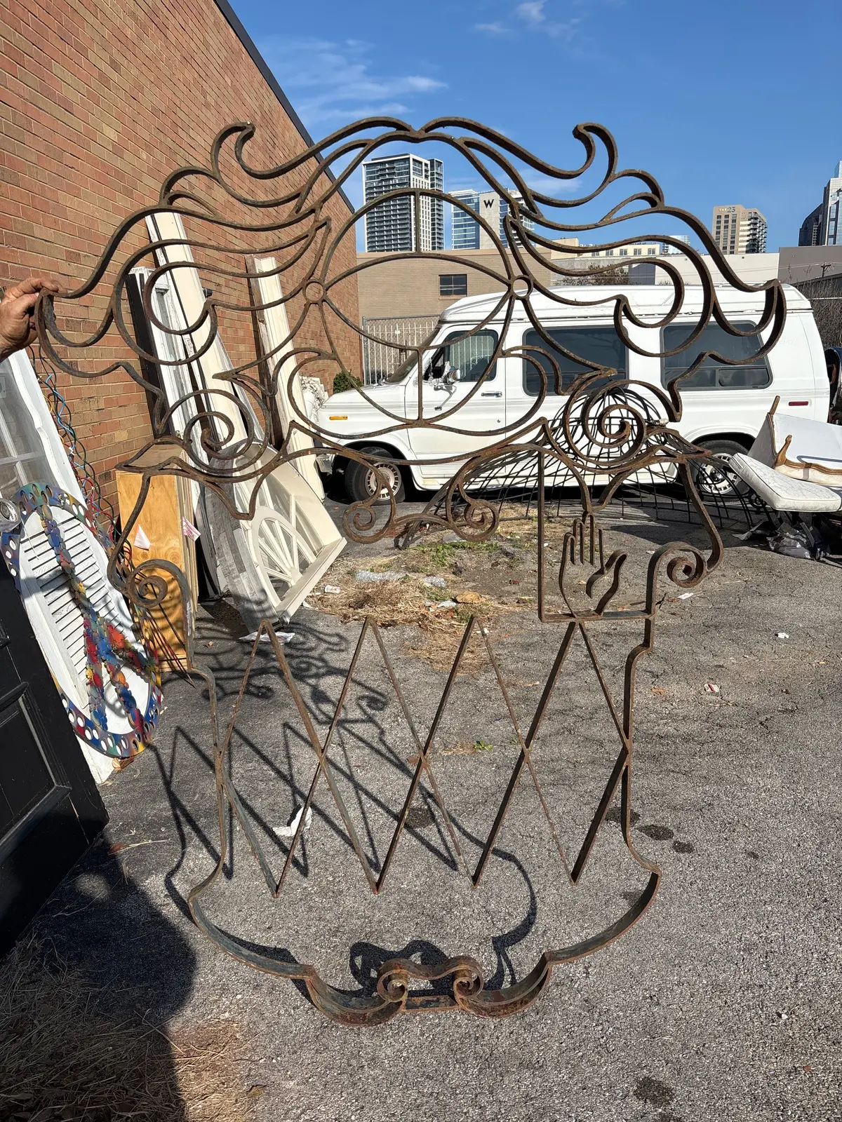 Large Scrolled Wrought Iron Panel 1