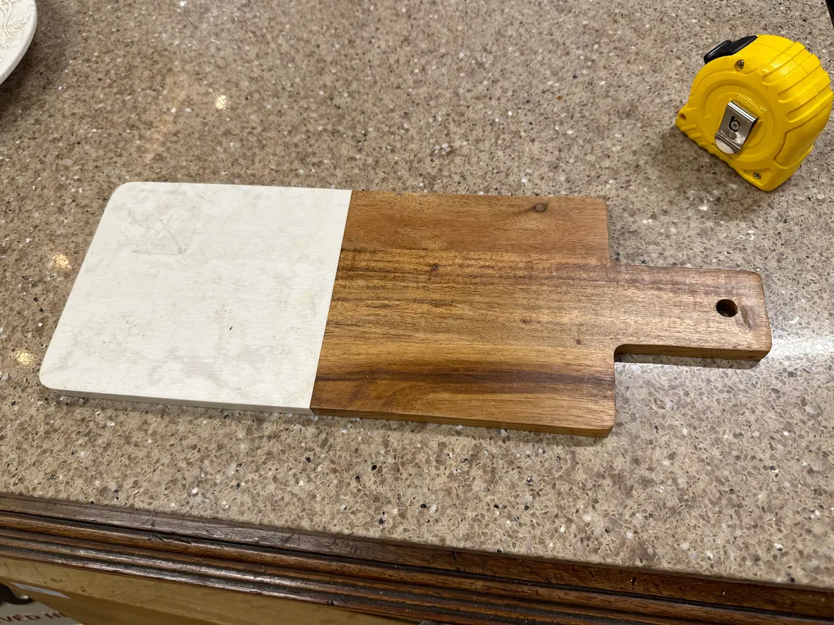 Stone And Wood Charcuterie Board With Handle 1