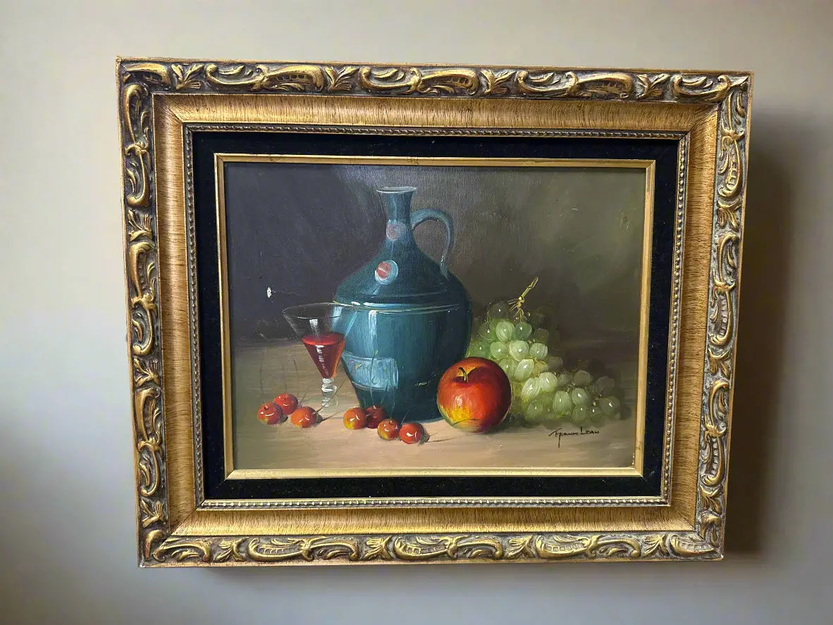 Framed And Signed Still Life Oil Painting 1