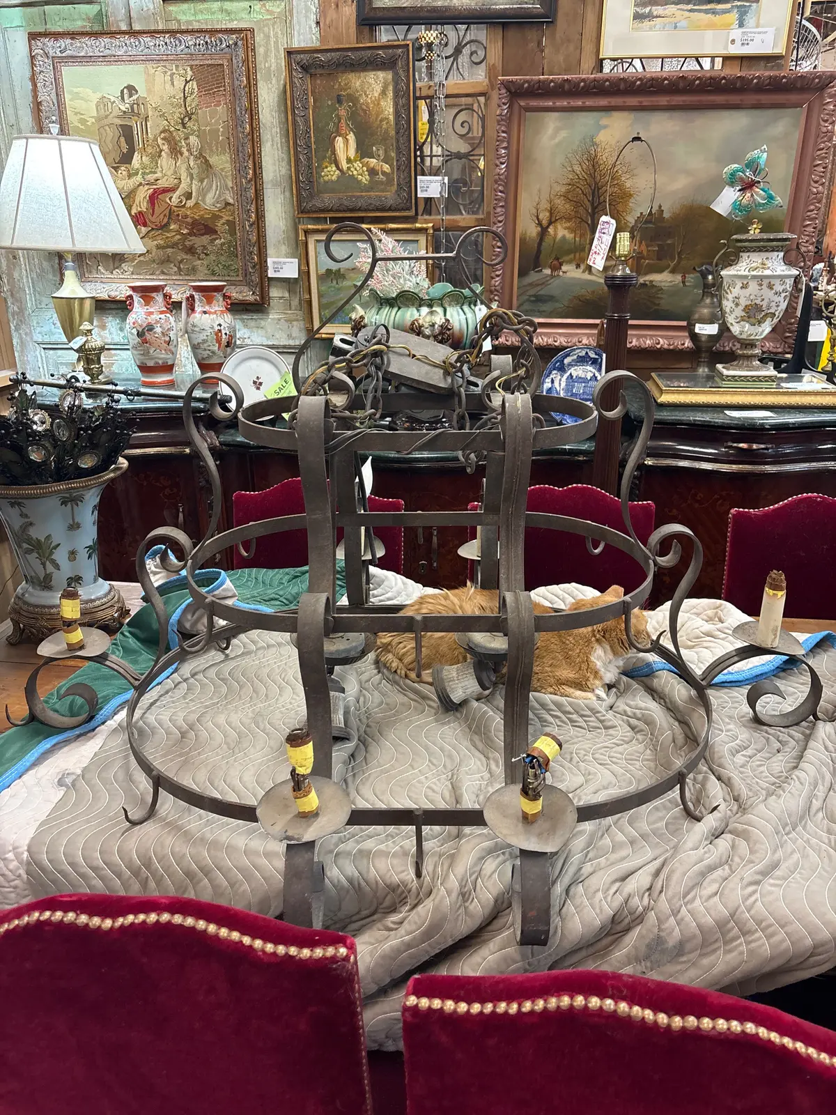 Iron Pot Rack Chandelier 1