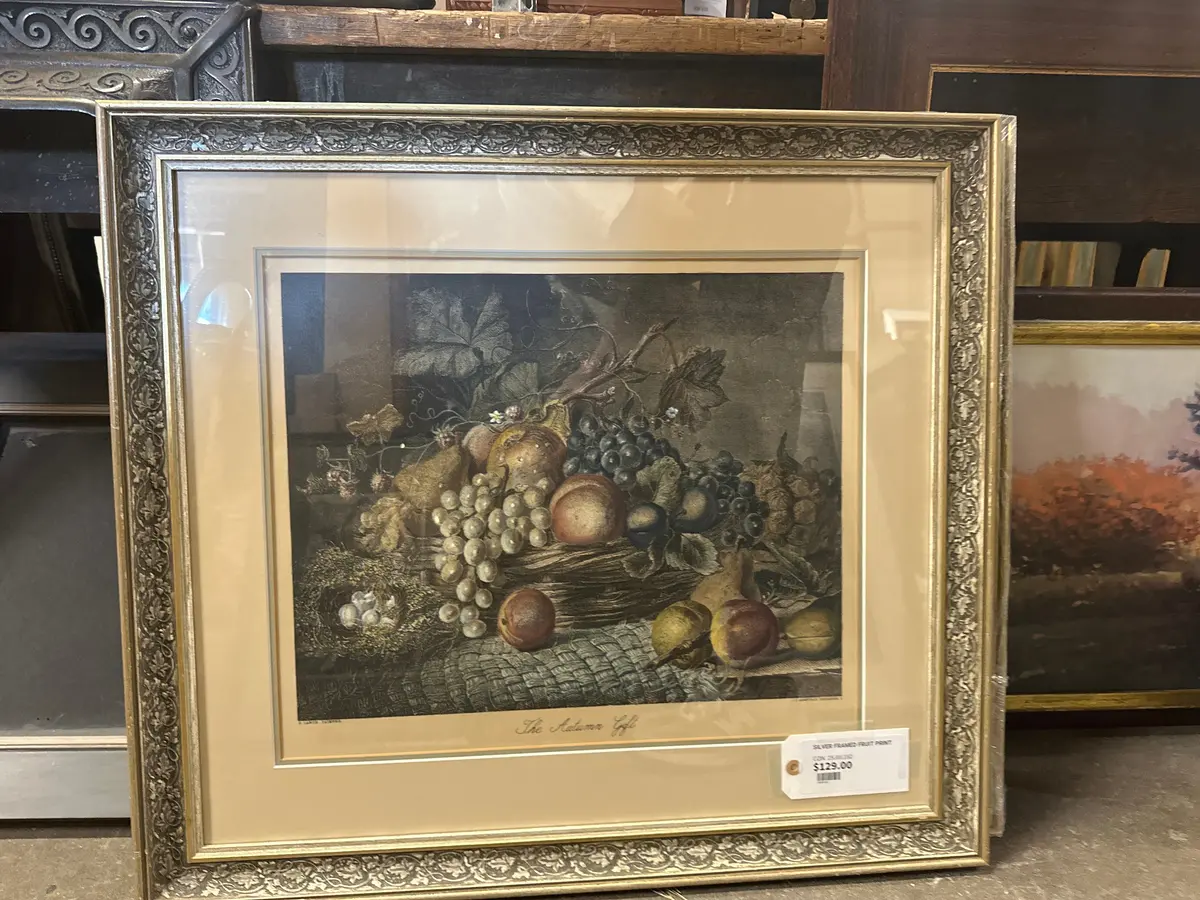 Silver Framed Fruit Print 1