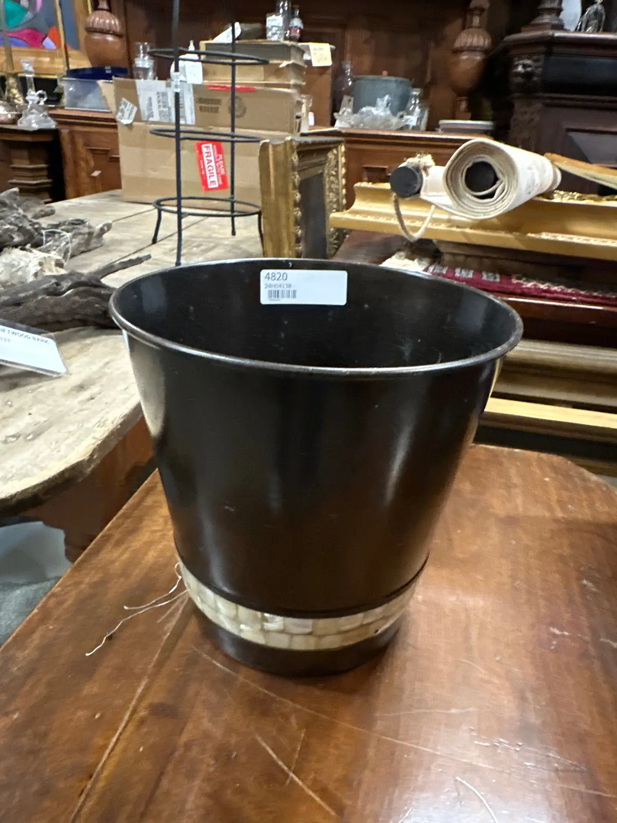 Tin Brown With Mother Of Pearl Bucket 1