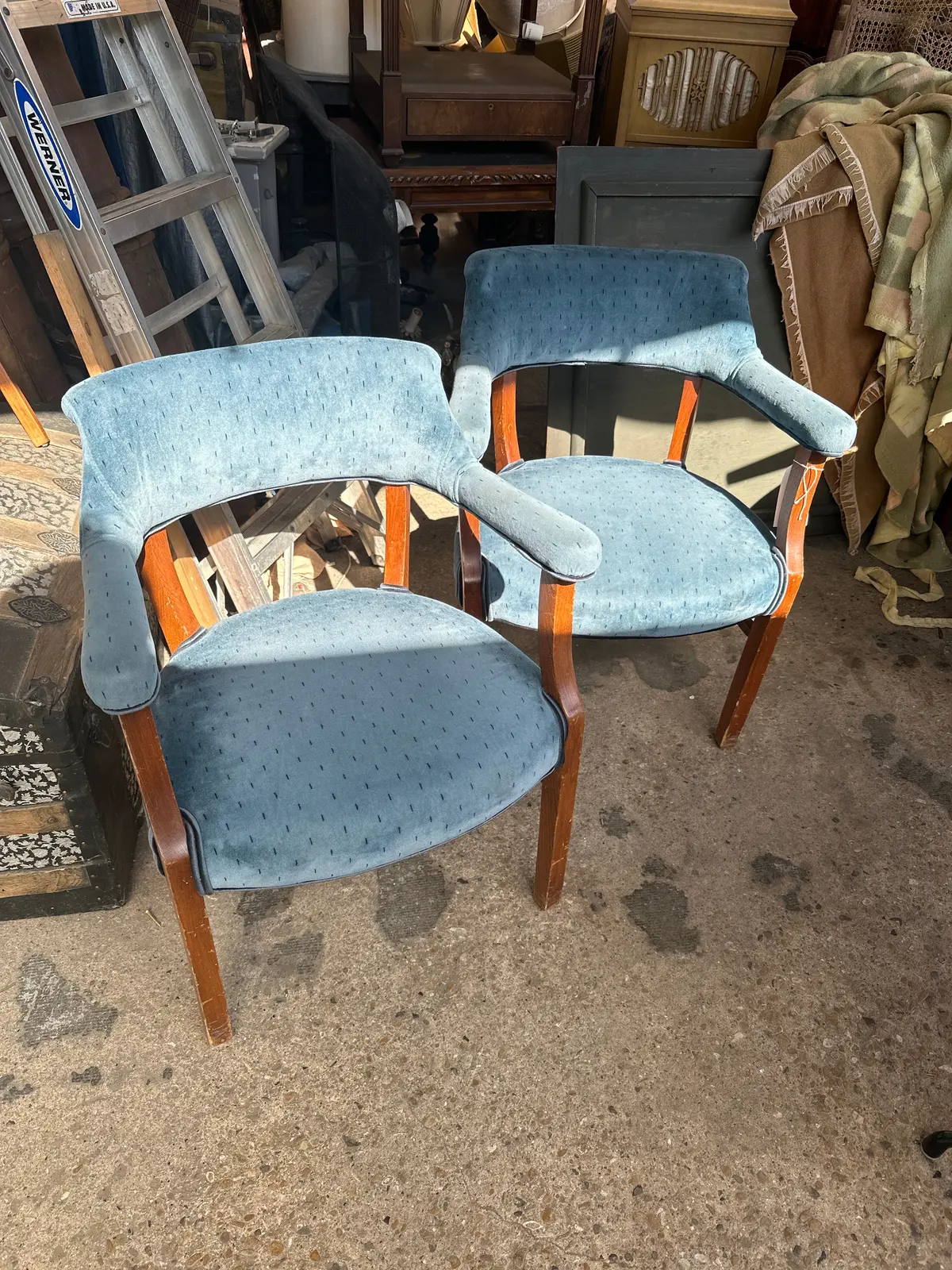 Pair Of Midcentury Barrel Back Office Chairs 1