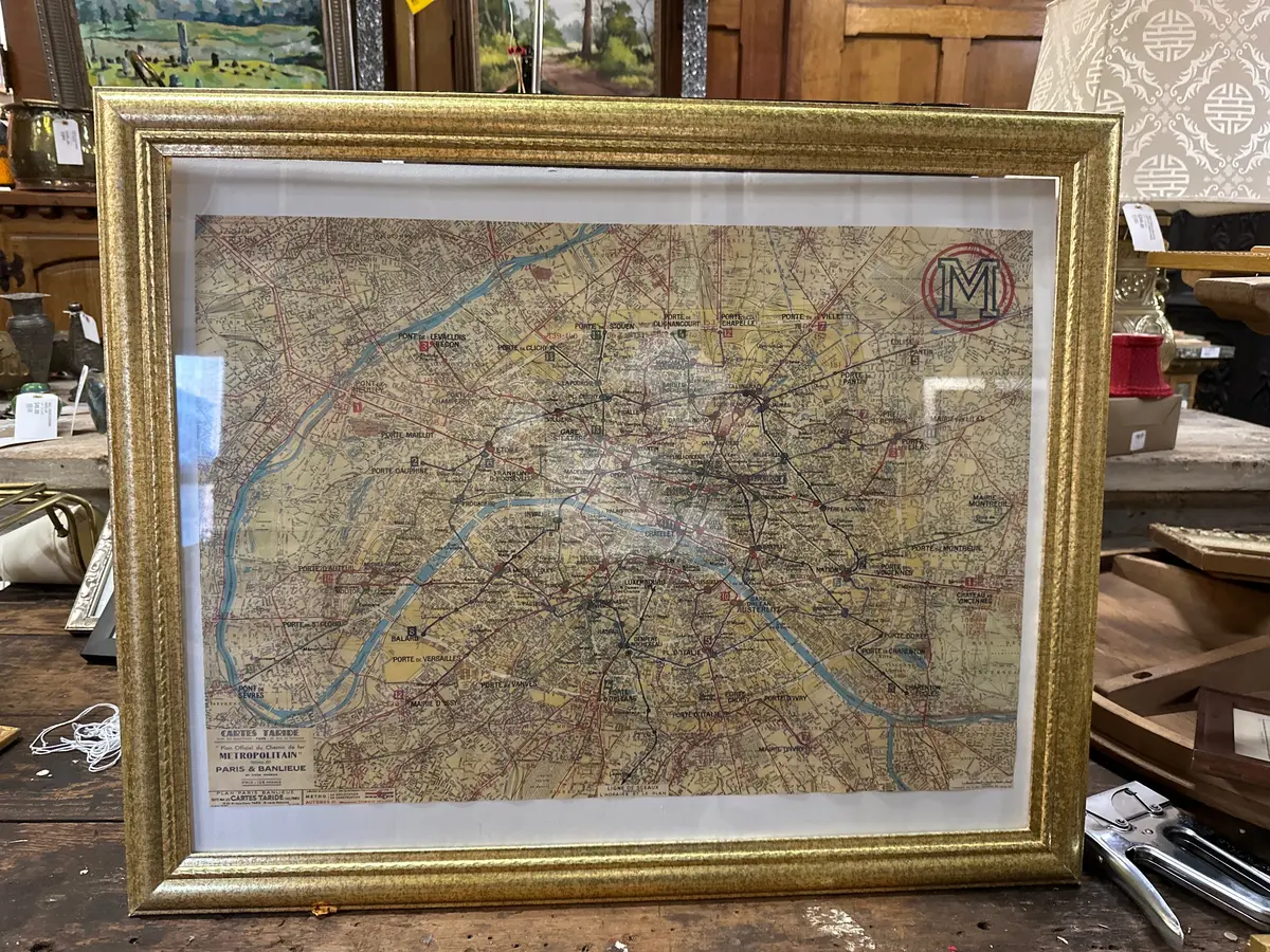 Paris Metro Map Framed 1