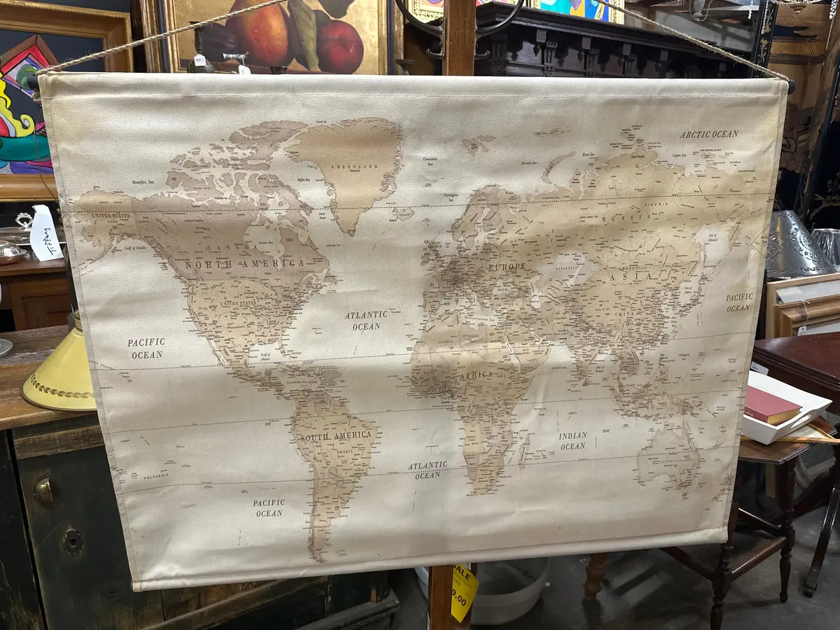 Vintage Canvas World Map 1