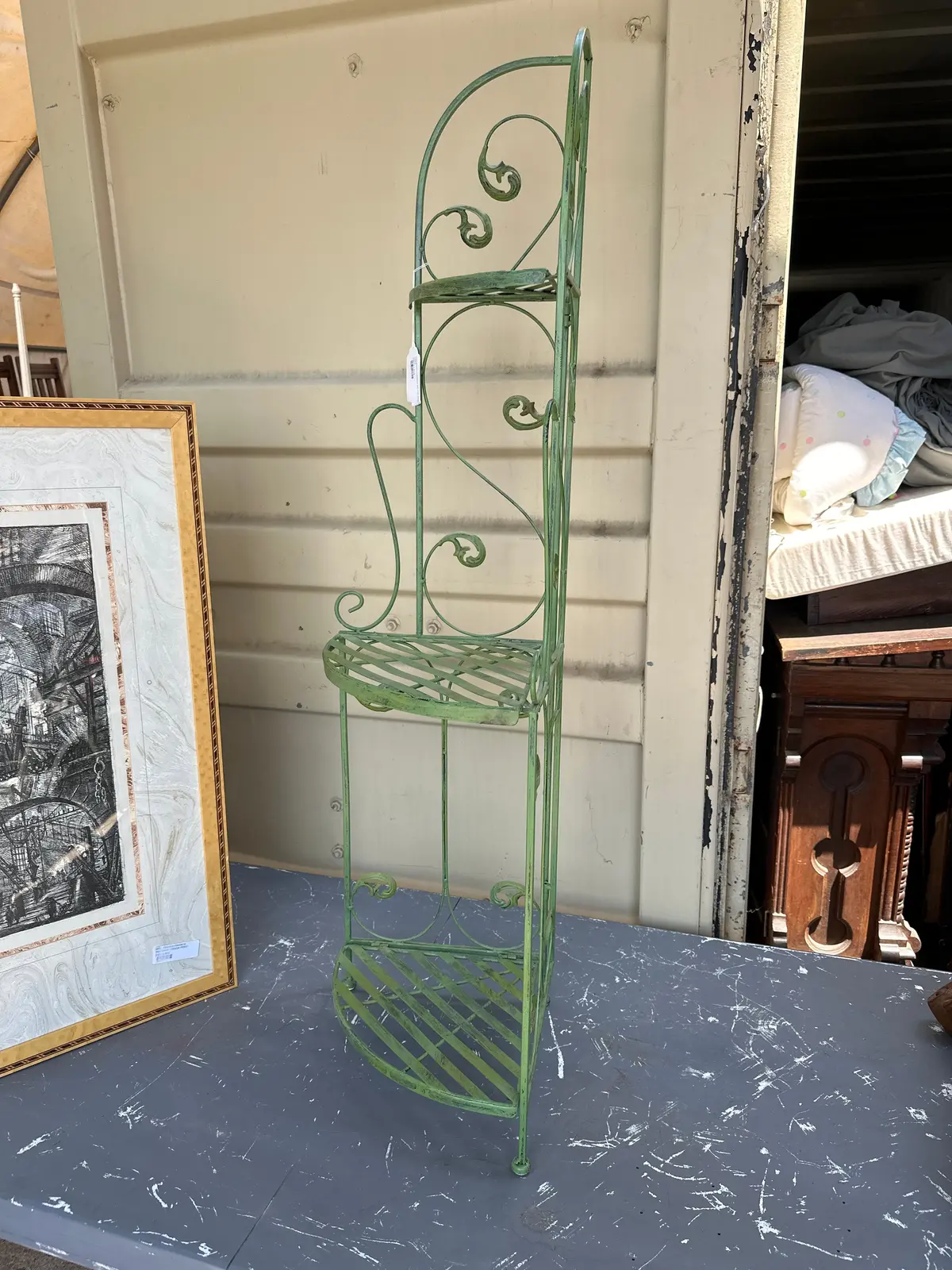 Folding Corner Metal Shelf Unit 1