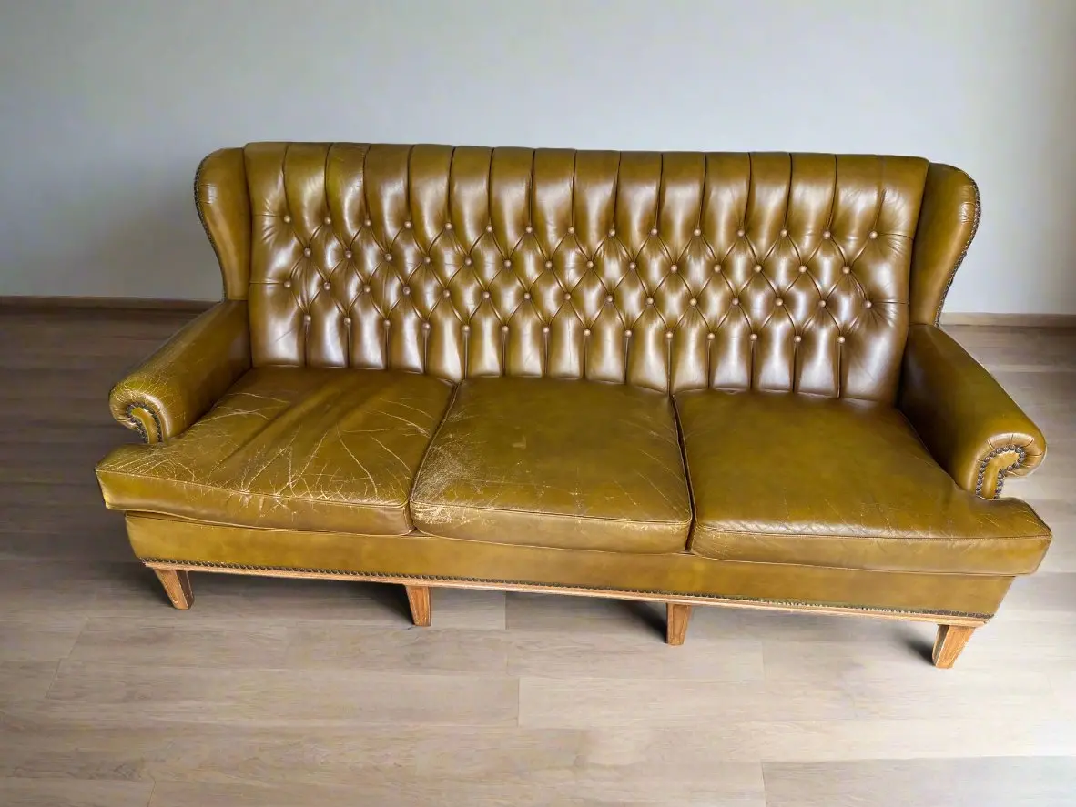 Light Brown Tufted Sofa 1